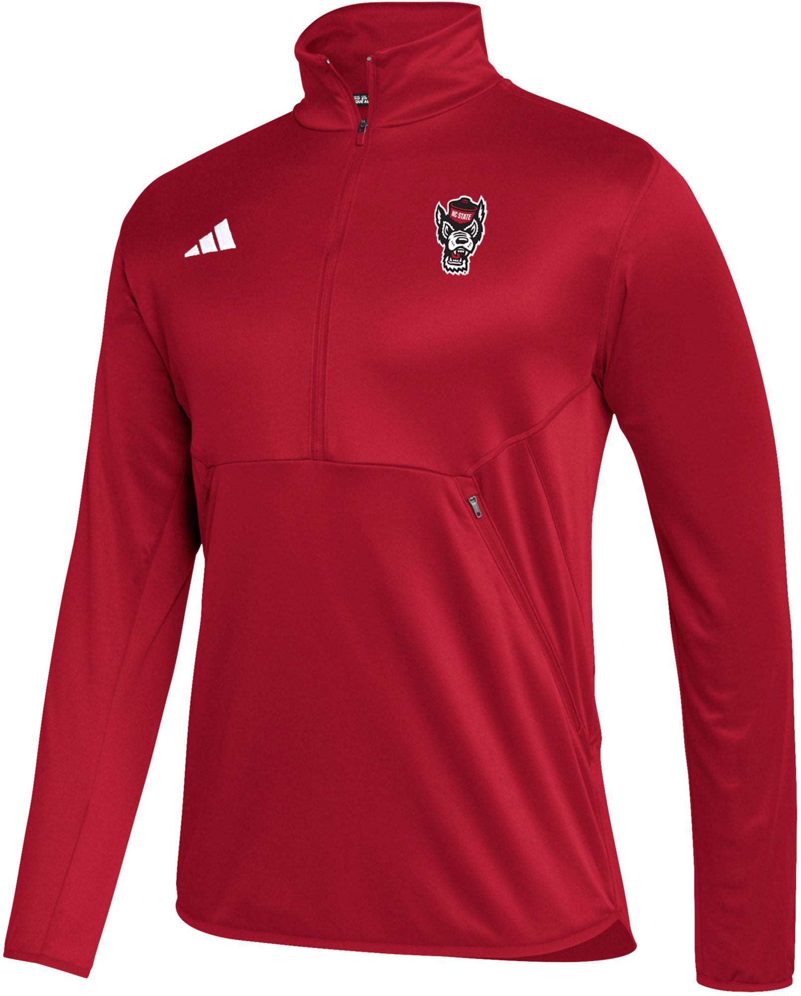 adidas Men's NC State Wolfpack Red Stadium Knit 1/4 Zip Shirt product image