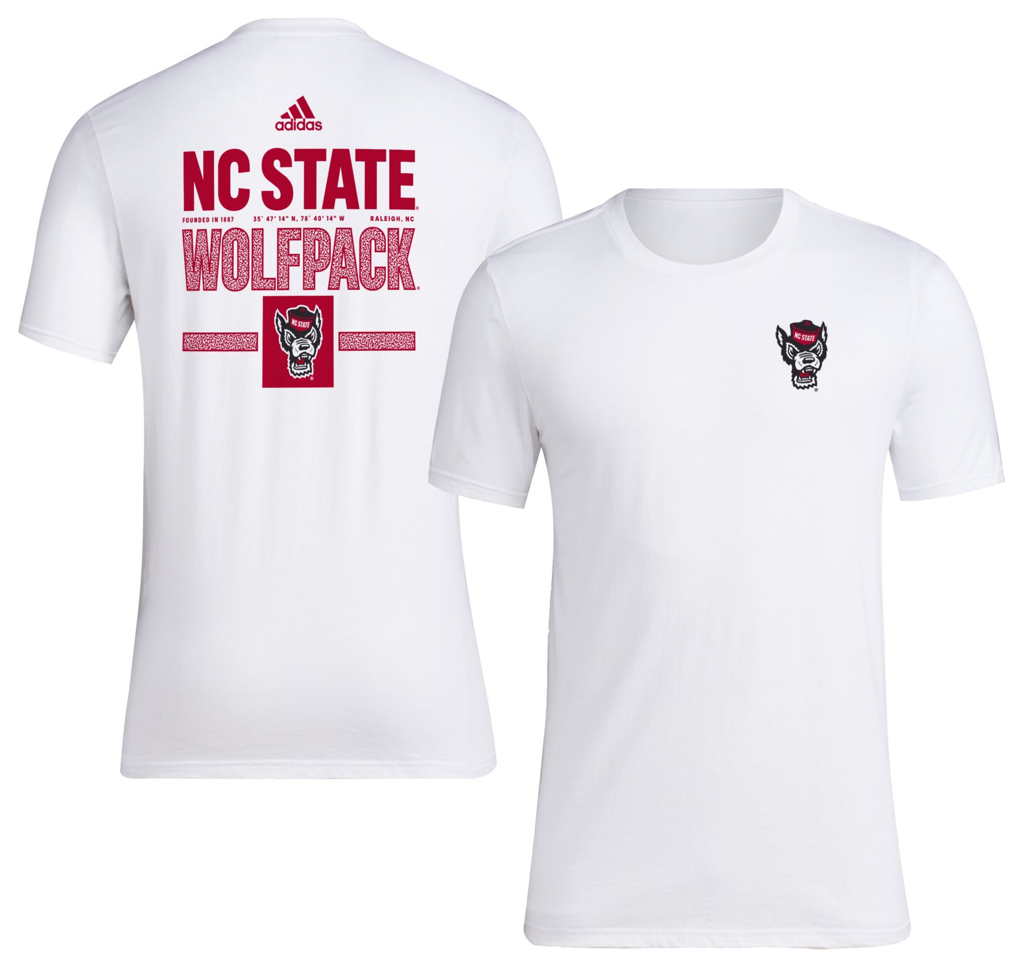 adidas Men's NC State Wolfpack White On Deck T-Shirt product image