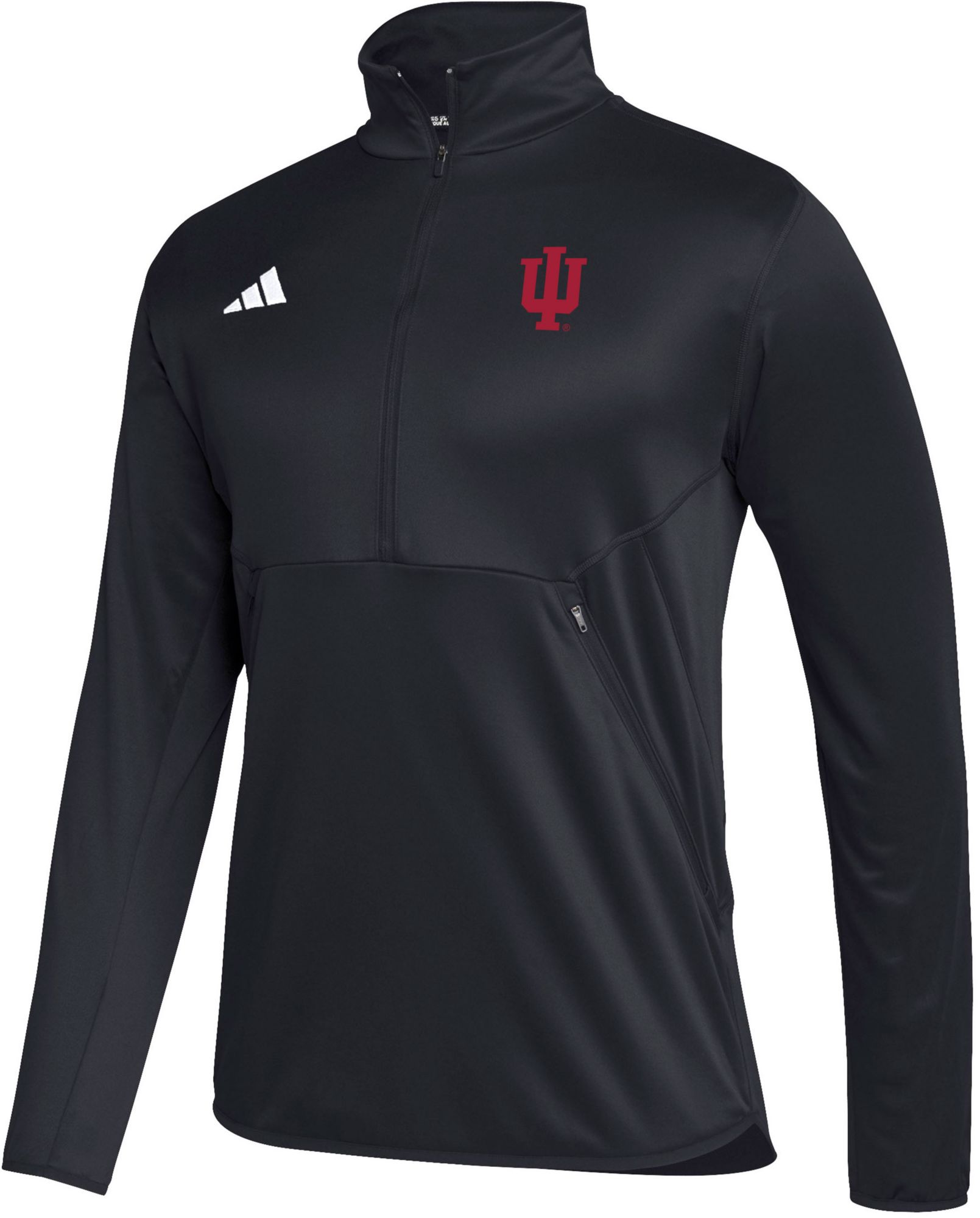 adidas Men's Indiana Hoosiers Black Stadium Knit 1/4 Zip Shirt product image