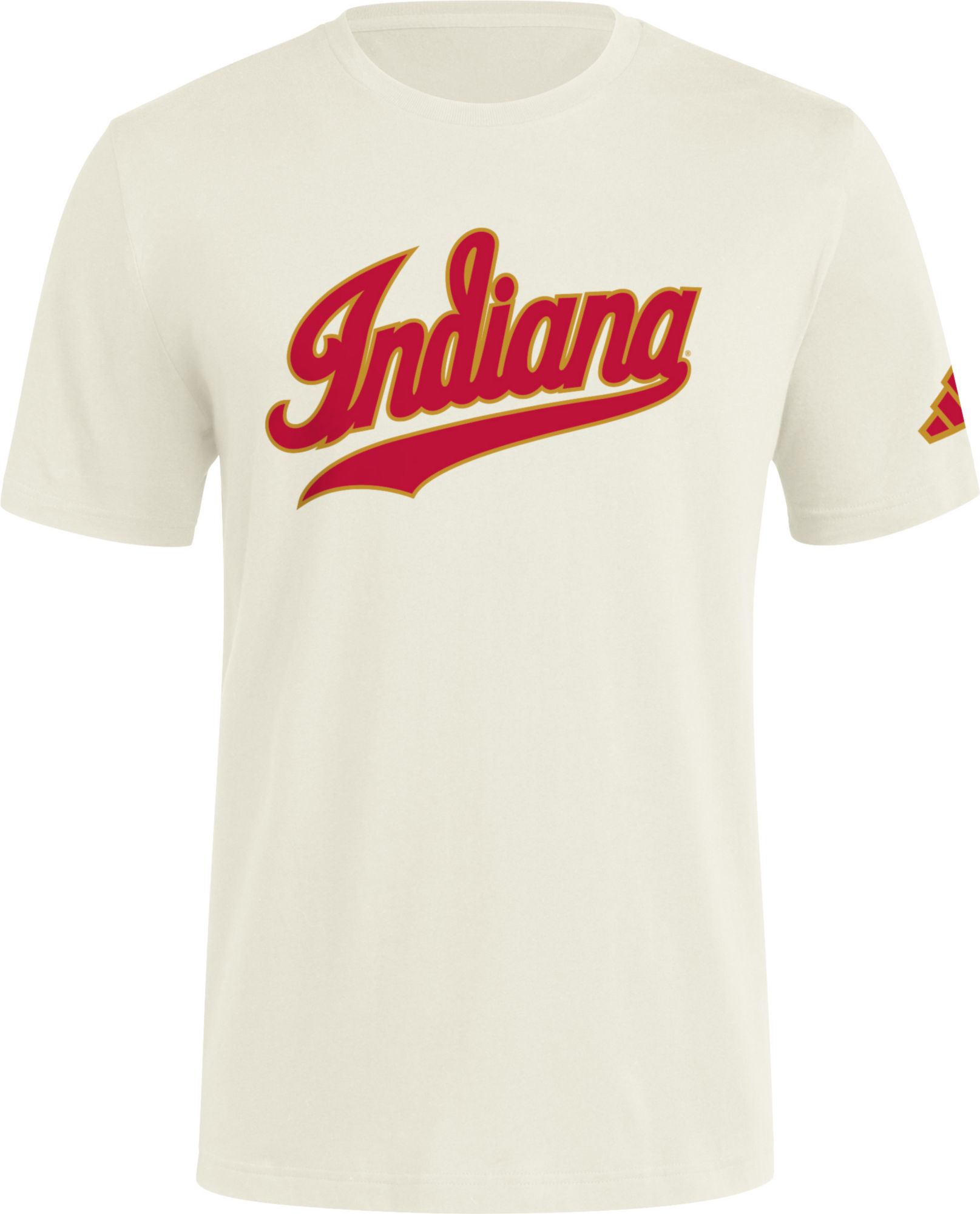 adidas Men's Indiana Hoosiers Cream White Wordmark T-Shirt product image