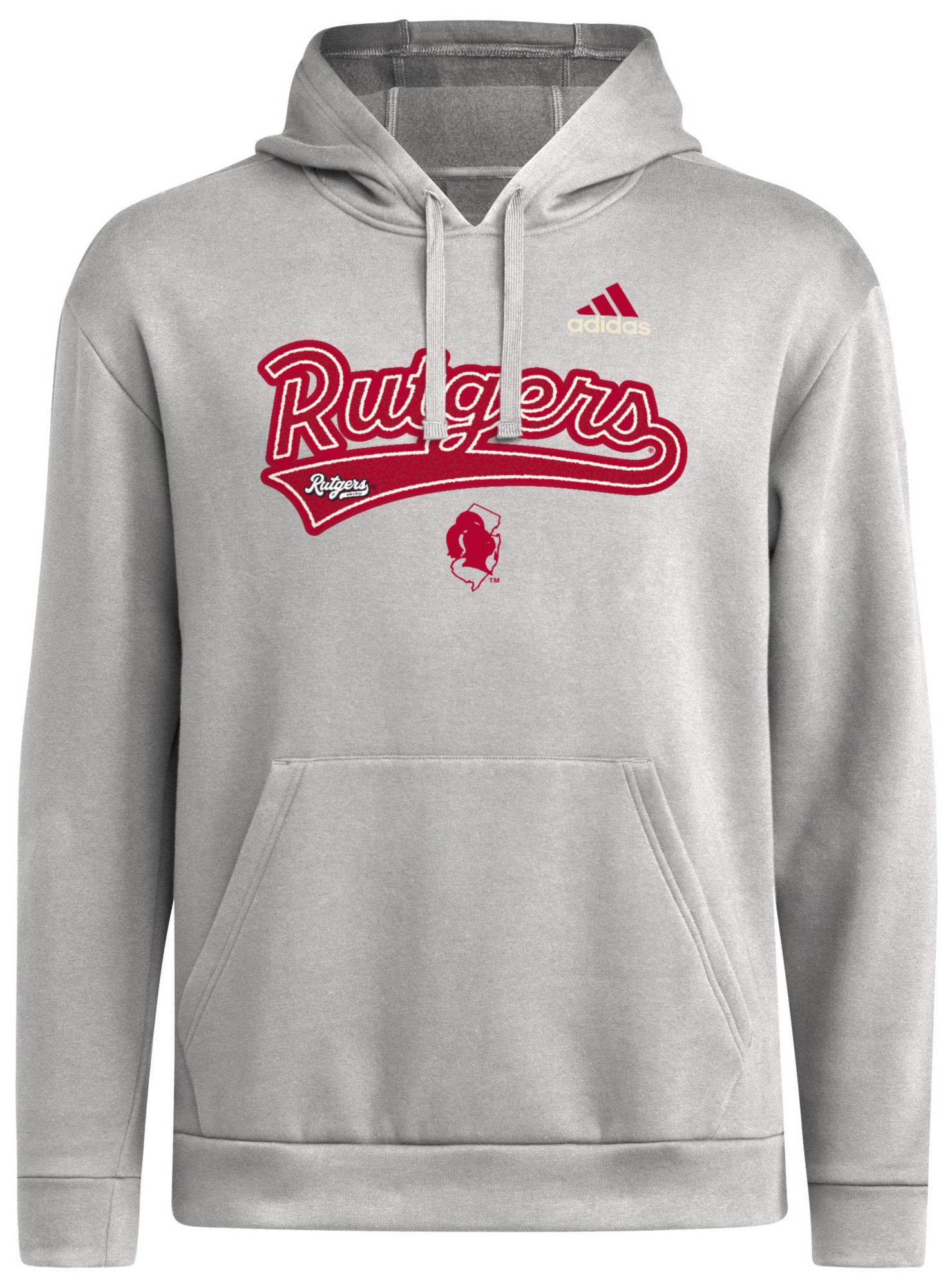 adidas Men's Rutgers Scarlet Knights Grey College Prep Pullover Hoodie product image