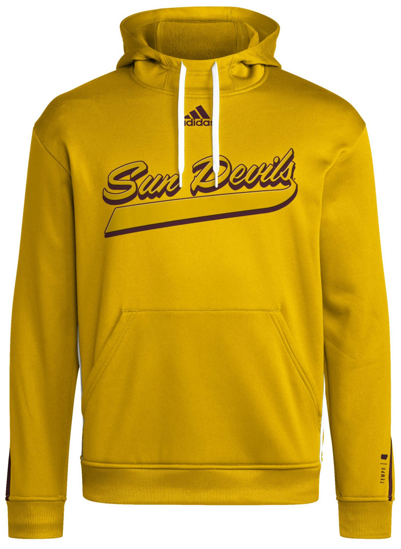 Adidas Men s Arizona State Sun Devils Medium Yellow Sideline Travel Players Hoodie XXL