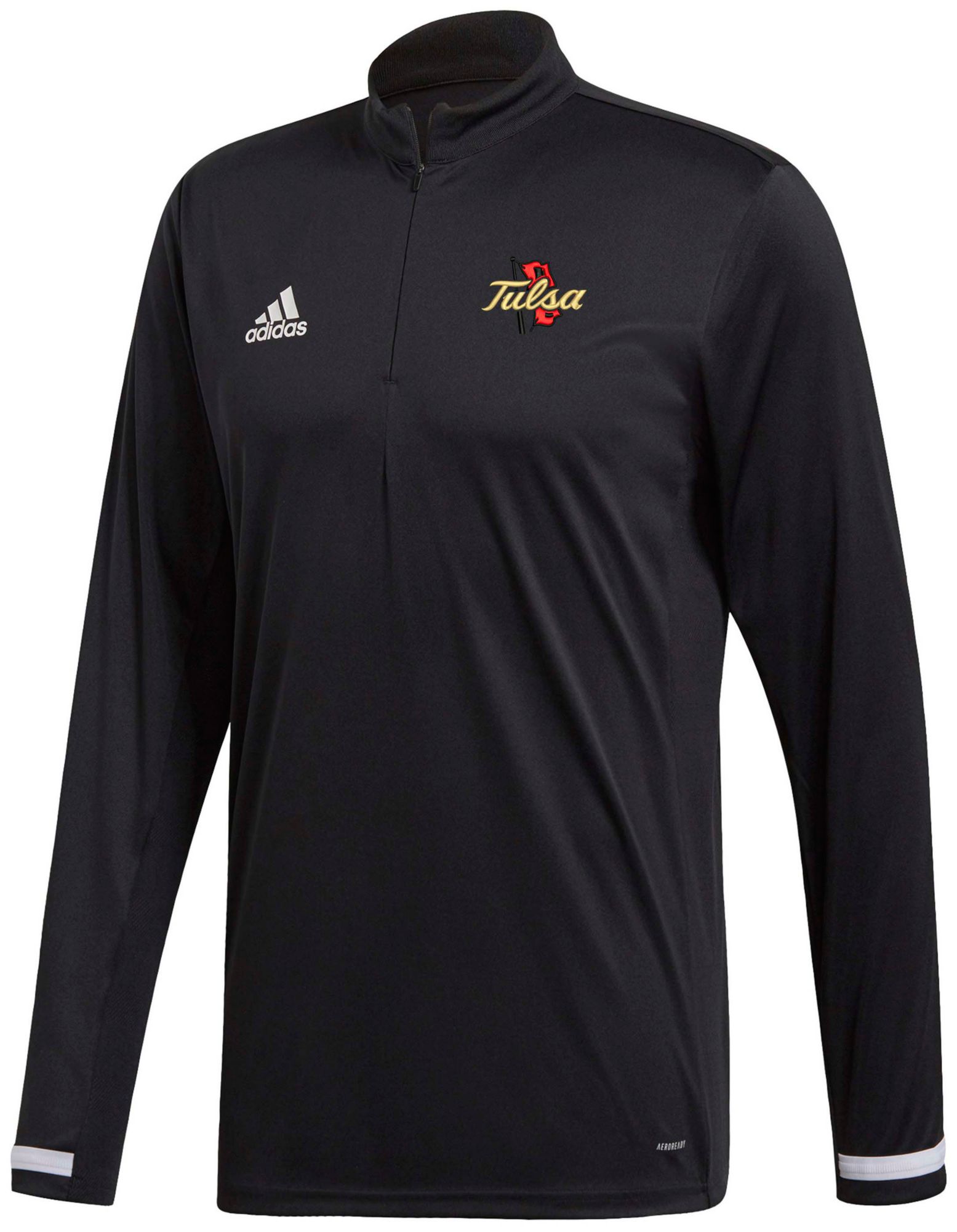 adidas Men's Tulsa Golden Hurricane Black Team 19 Quarter-Zip Pullover Shirt product image