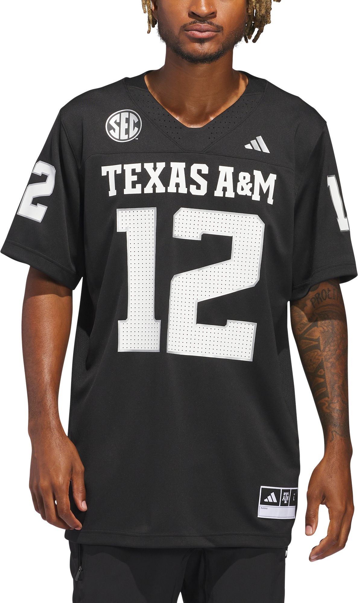 adidas Men's Texas A&M Aggies Black Premier Replica Strategy Football Jersey product image