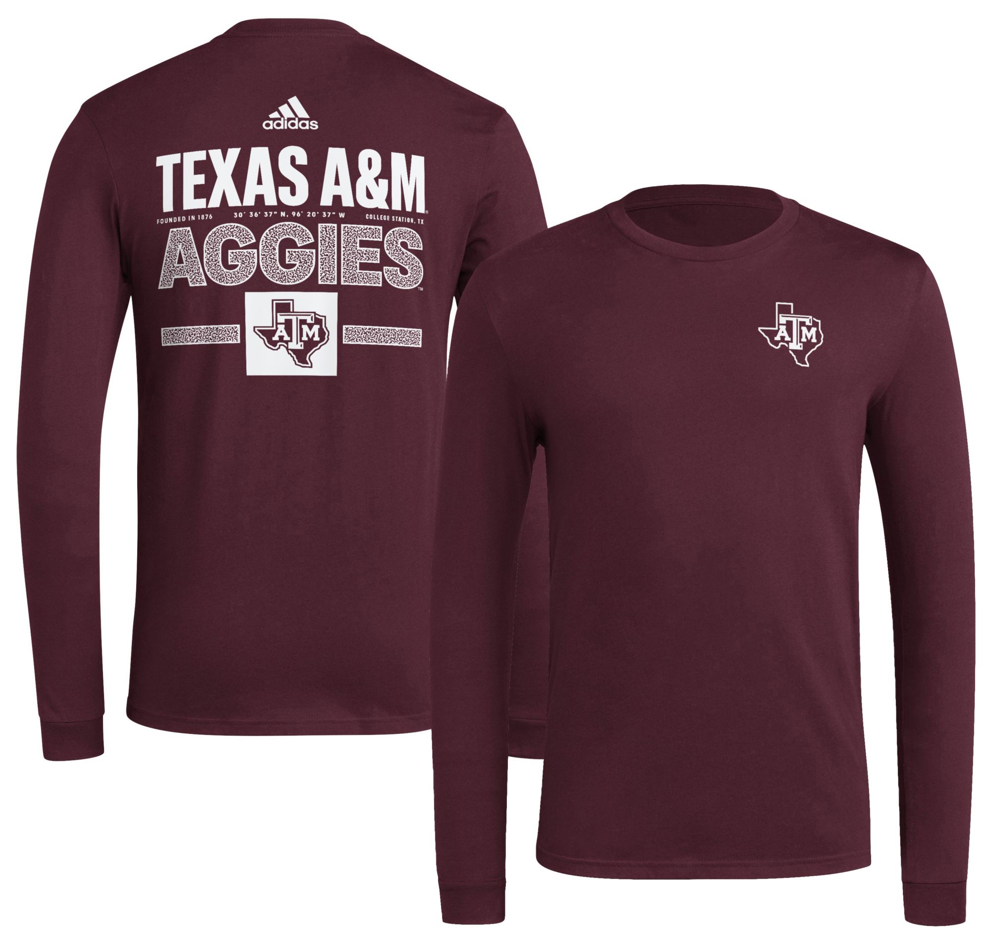 adidas Men's Texas A&M Aggies Maroon On Deck Long Sleeve T-Shirt product image