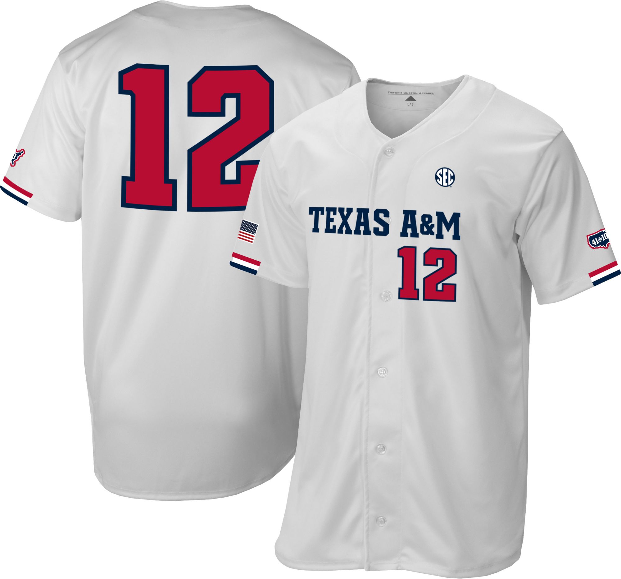 adidas Men's Texas A&M Aggies White Replica Baseball Jersey product image