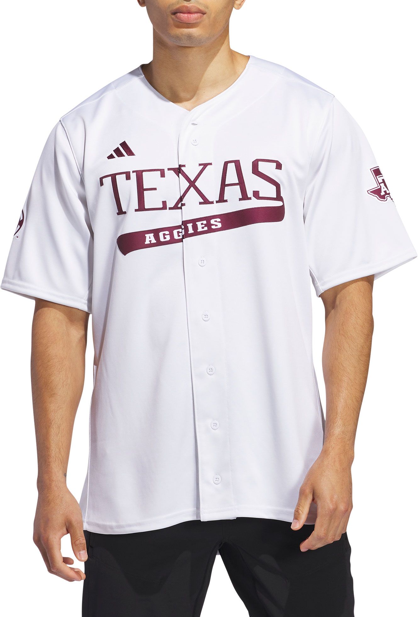 adidas Men's Texas A&M Aggies White Replica Baseball Jersey product image