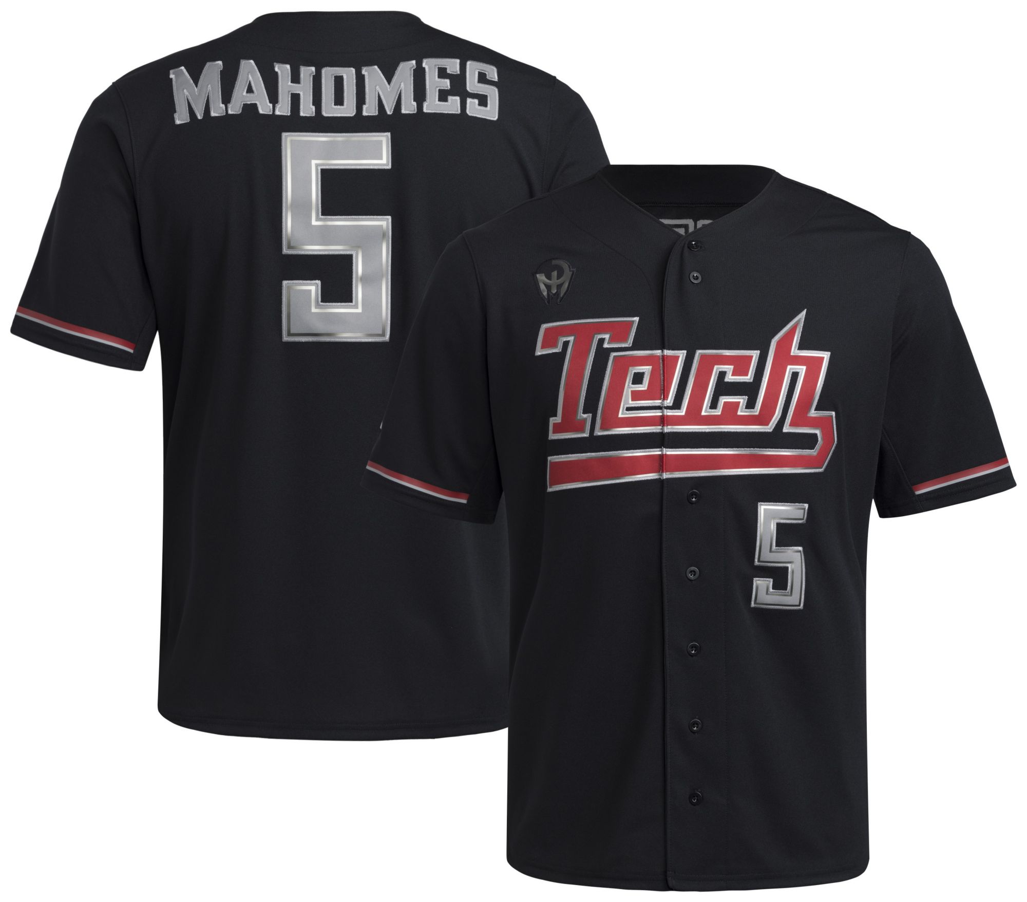 adidas Men's Texas Tech Red Raiders Patrick Mahomes #5 Black Replica Baseball Jersey product image
