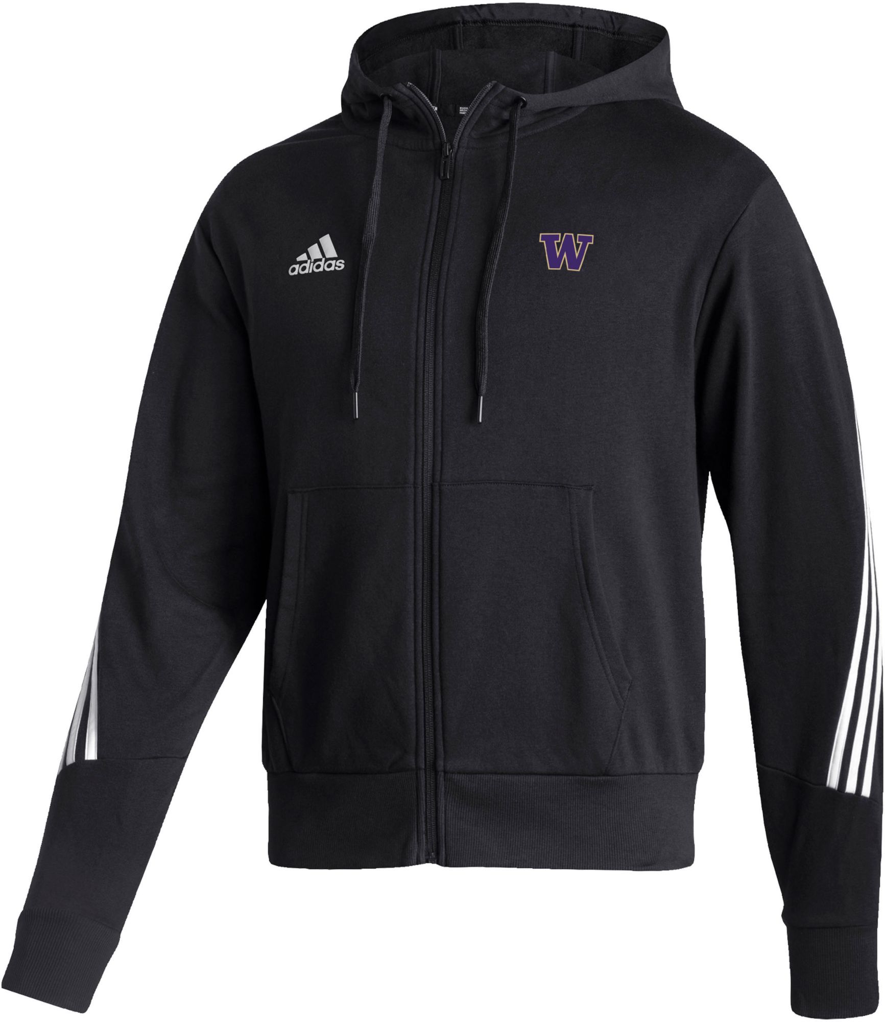 adidas Men's Washington Huskies Black Fashion Full Zip Hoodie product image