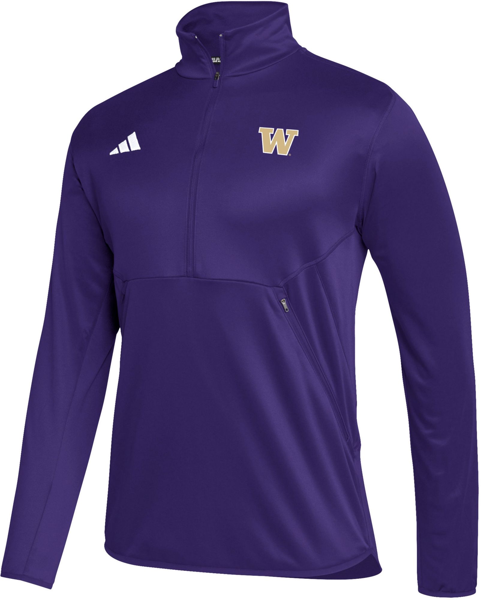 adidas Men's Washington Huskies Purple Stadium Knit 1/4 Zip Shirt product image