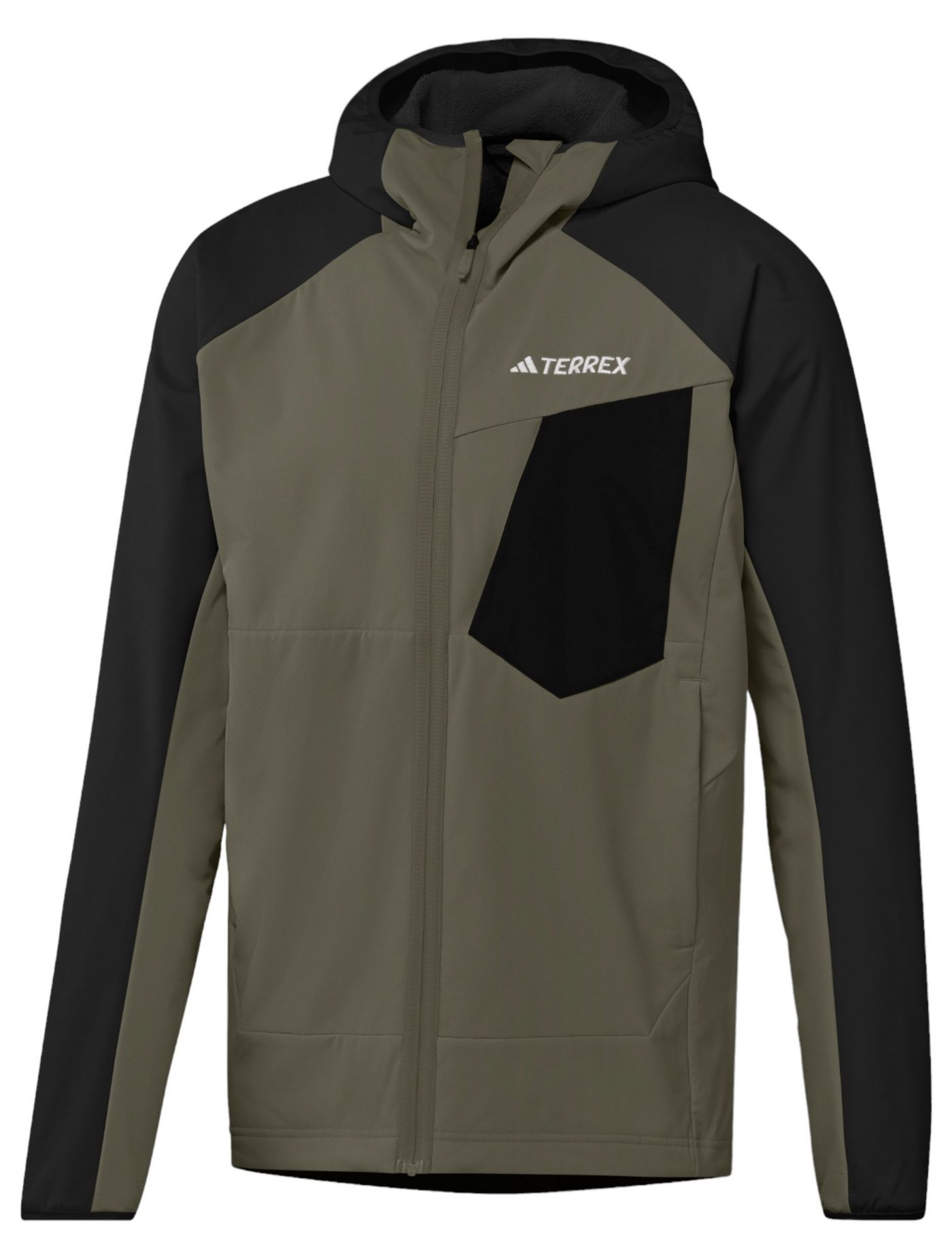 Adidas Men s Terrex Xperior Softshell Fleece Hooded Jacket Small Olive Strata