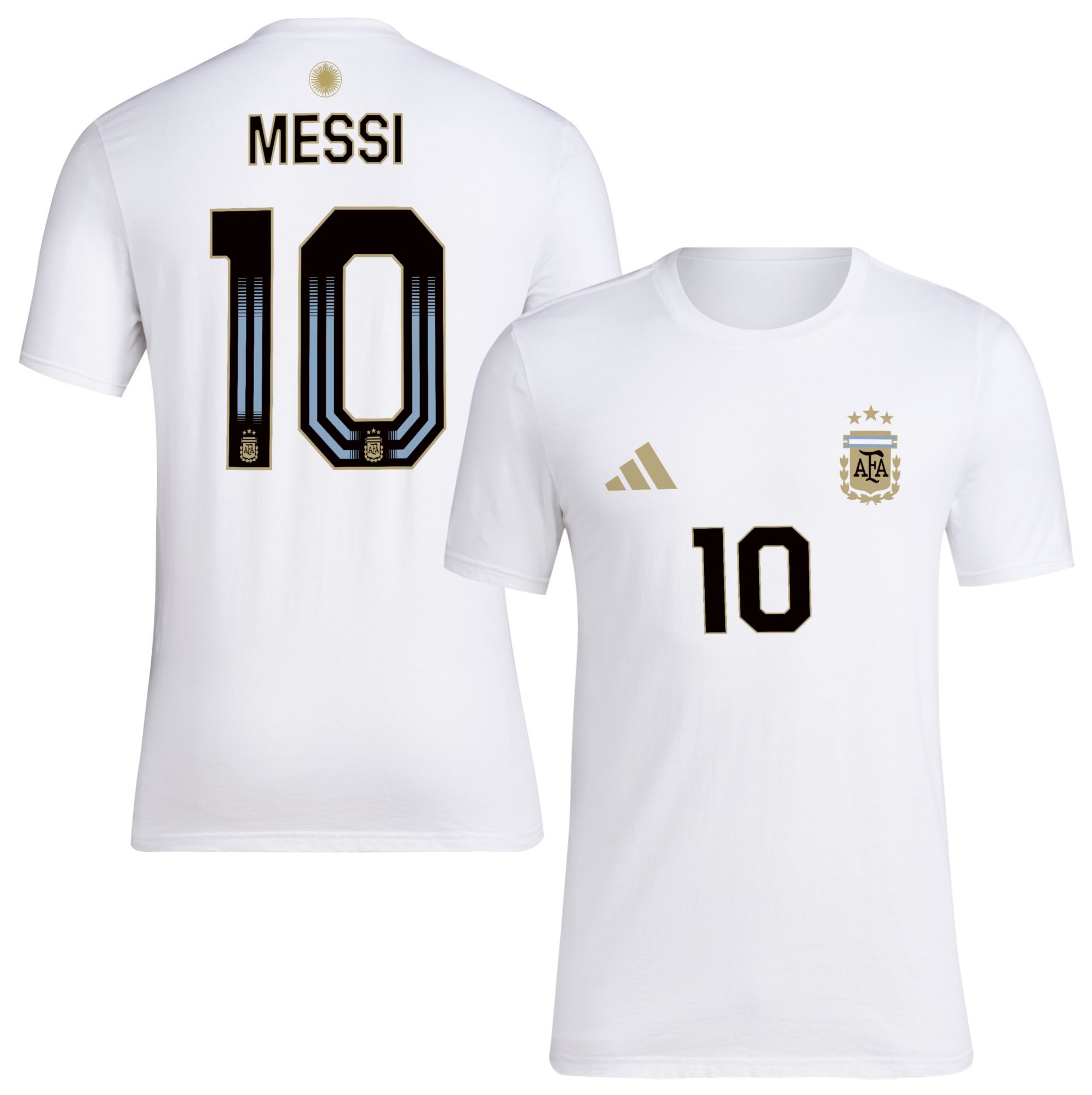 adidas Adult Argentina Lionel Messi #10 White T-Shirt product image