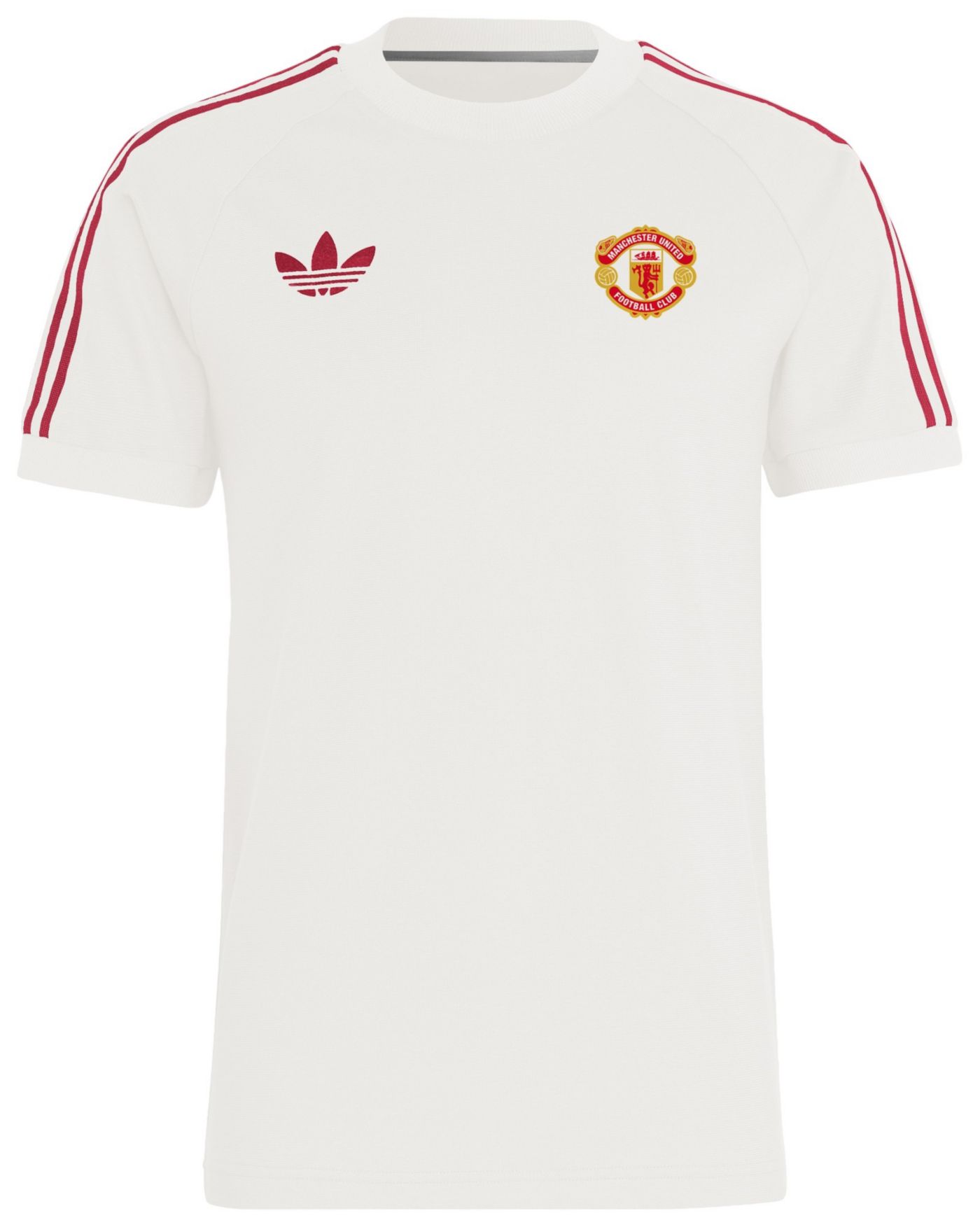 Adidas white t shirt with red logo on sale