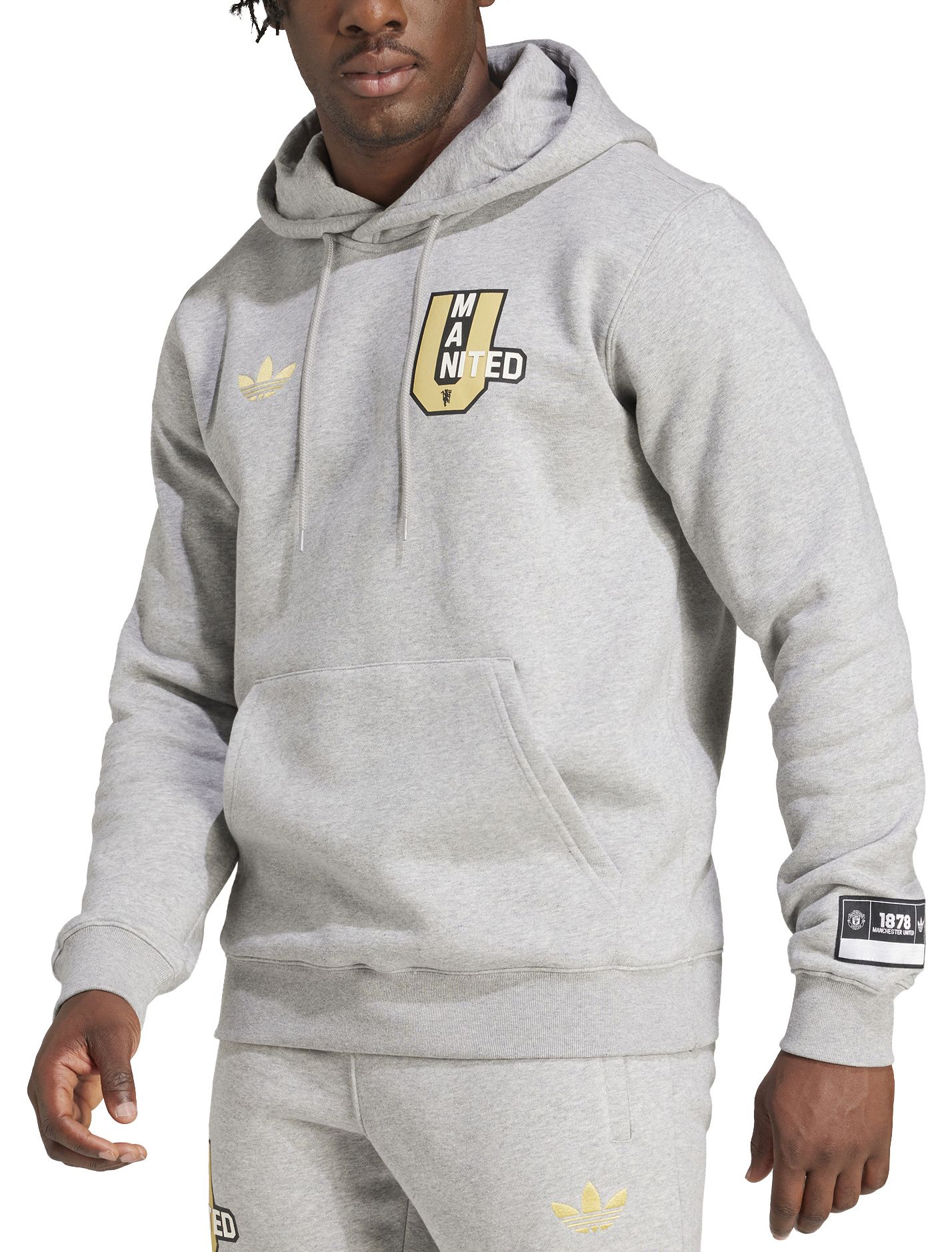 adidas Men's Manchester United 2024 Grey Hoodie product image