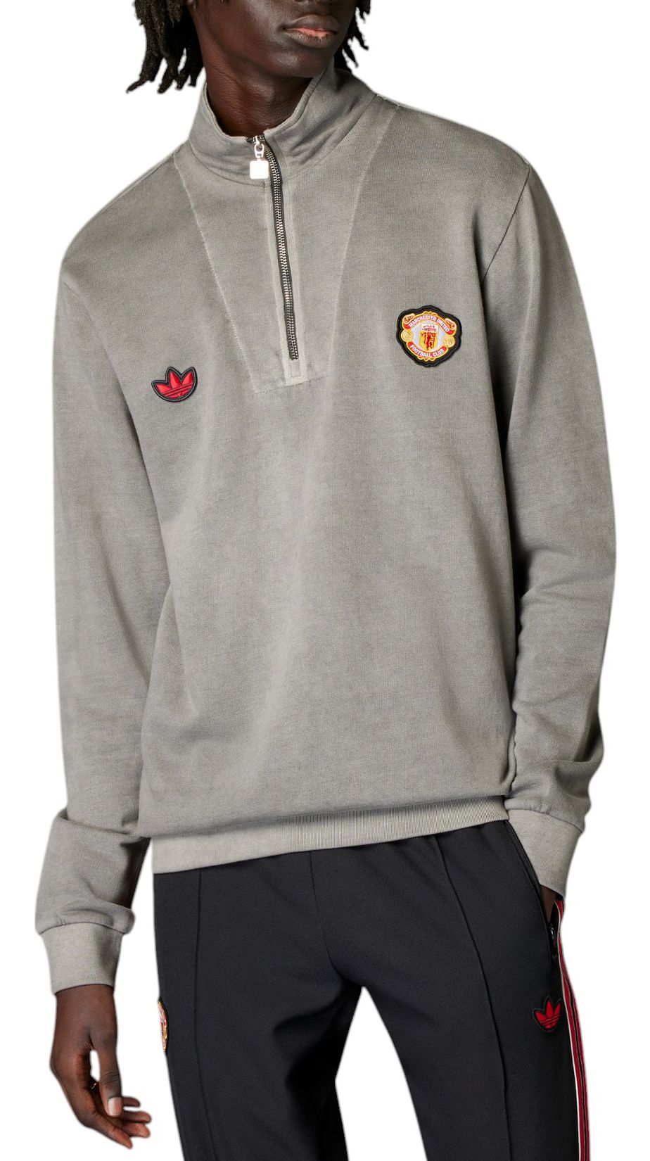 adidas Adult Manchester United 2024-25 Black Terrace Icon Crewneck Sweatshirt product image