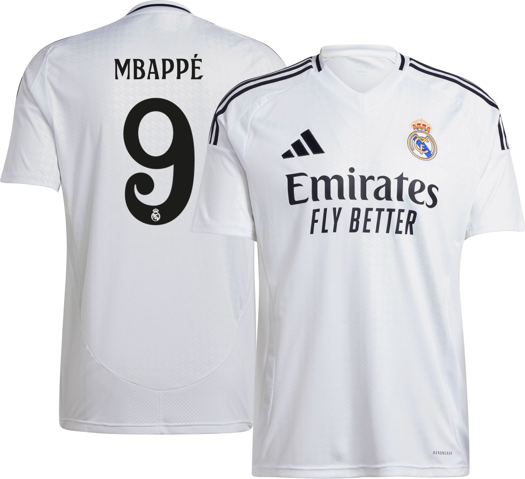 adidas Adult Real Madrid Kylian Mbappé 2024 Home Replica