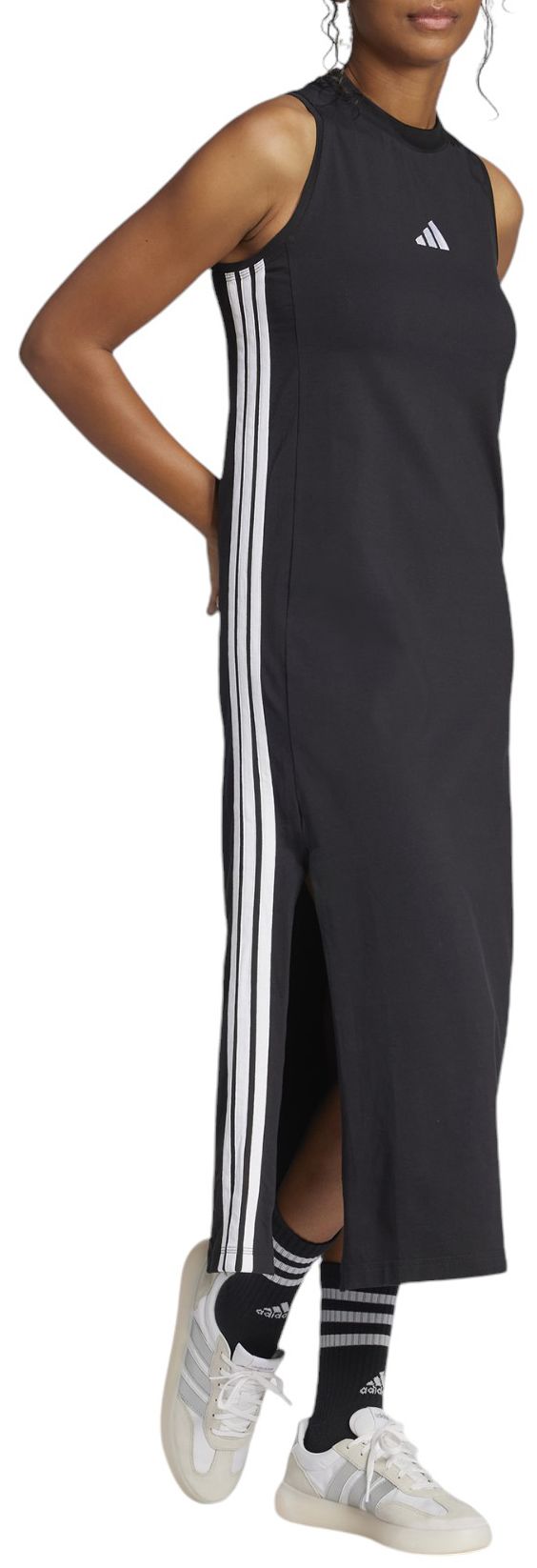 adidas Women's Essentials 3-Stripes Long Racerback Sportswear Dress product image
