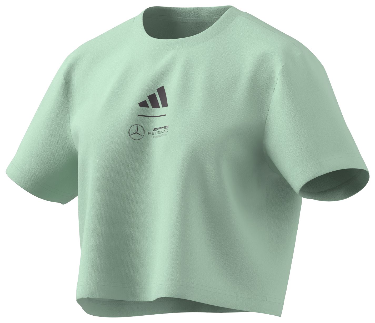 adidas Women's Mercedes F1 Green Cropped T-Shirt product image