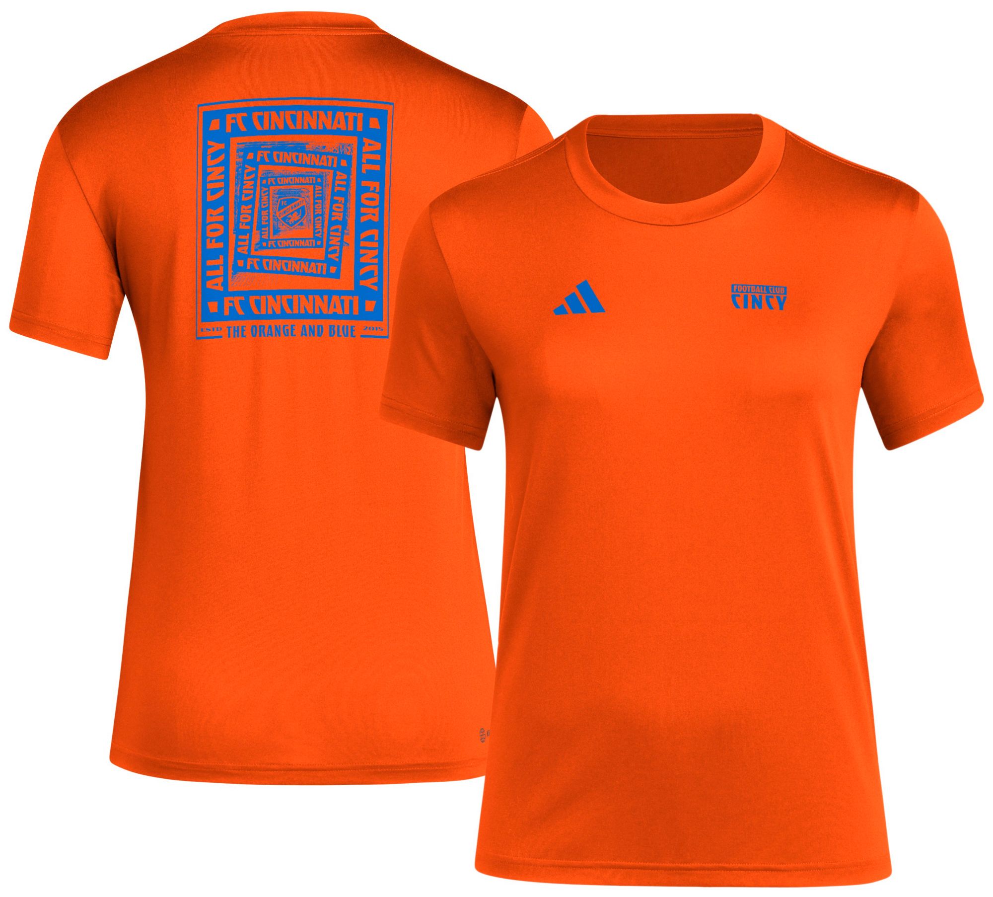 adidas Women's FC Cincinnati 2025 Orange Local Warp T-Shirt product image