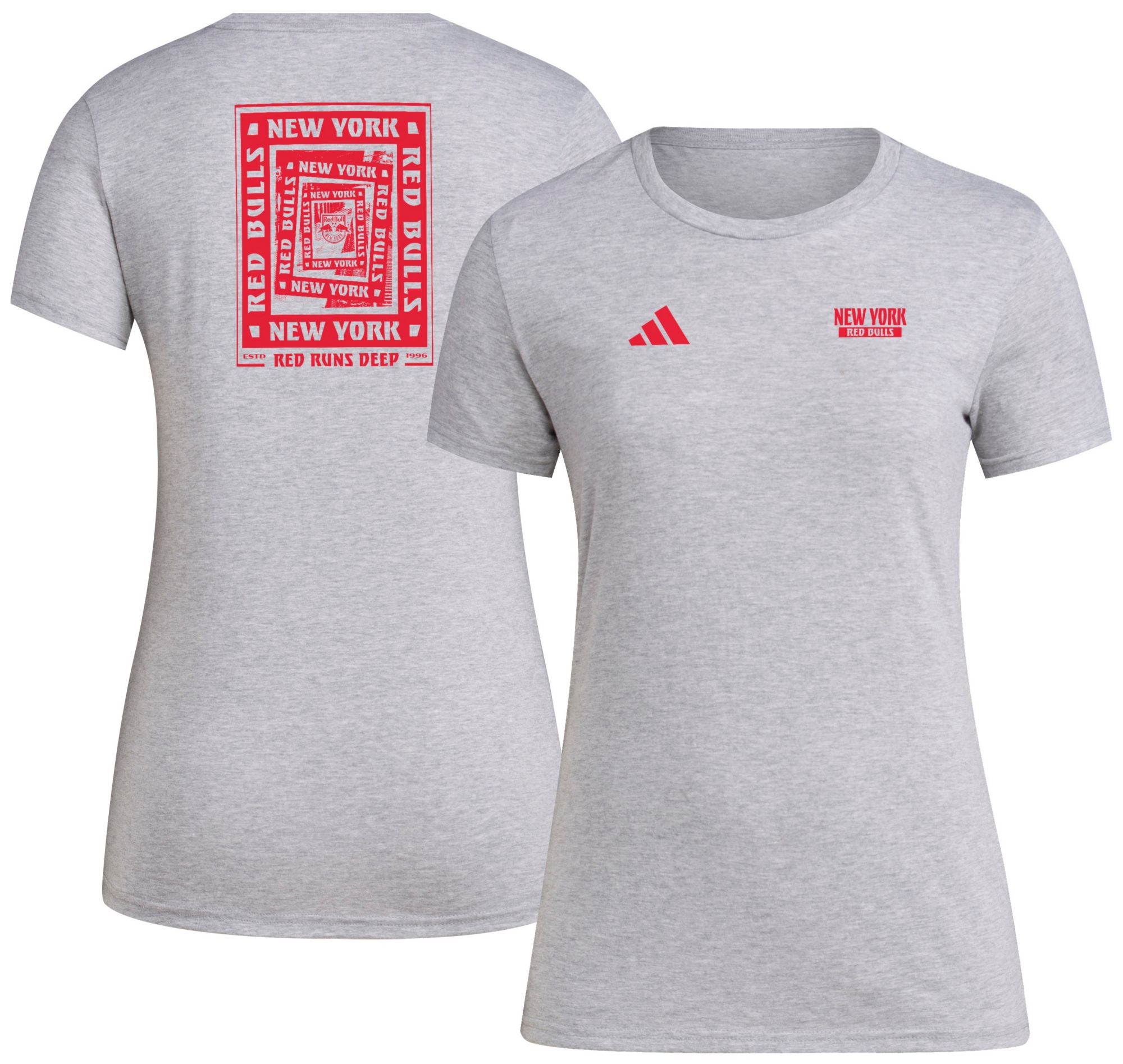 adidas Women's New York Red Bulls 2025 Grey Local Warp T-Shirt product image