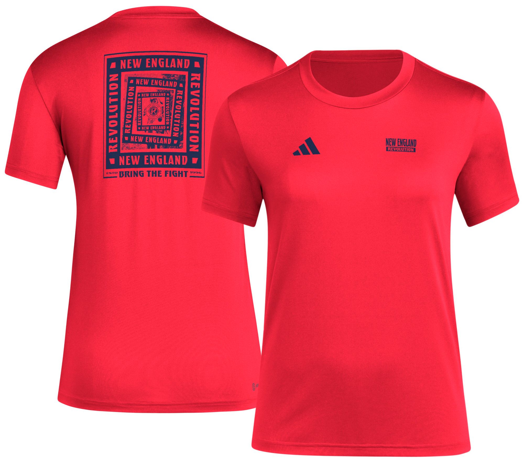 adidas Women's New England Revolution 2025 Red Local Warp T-Shirt product image