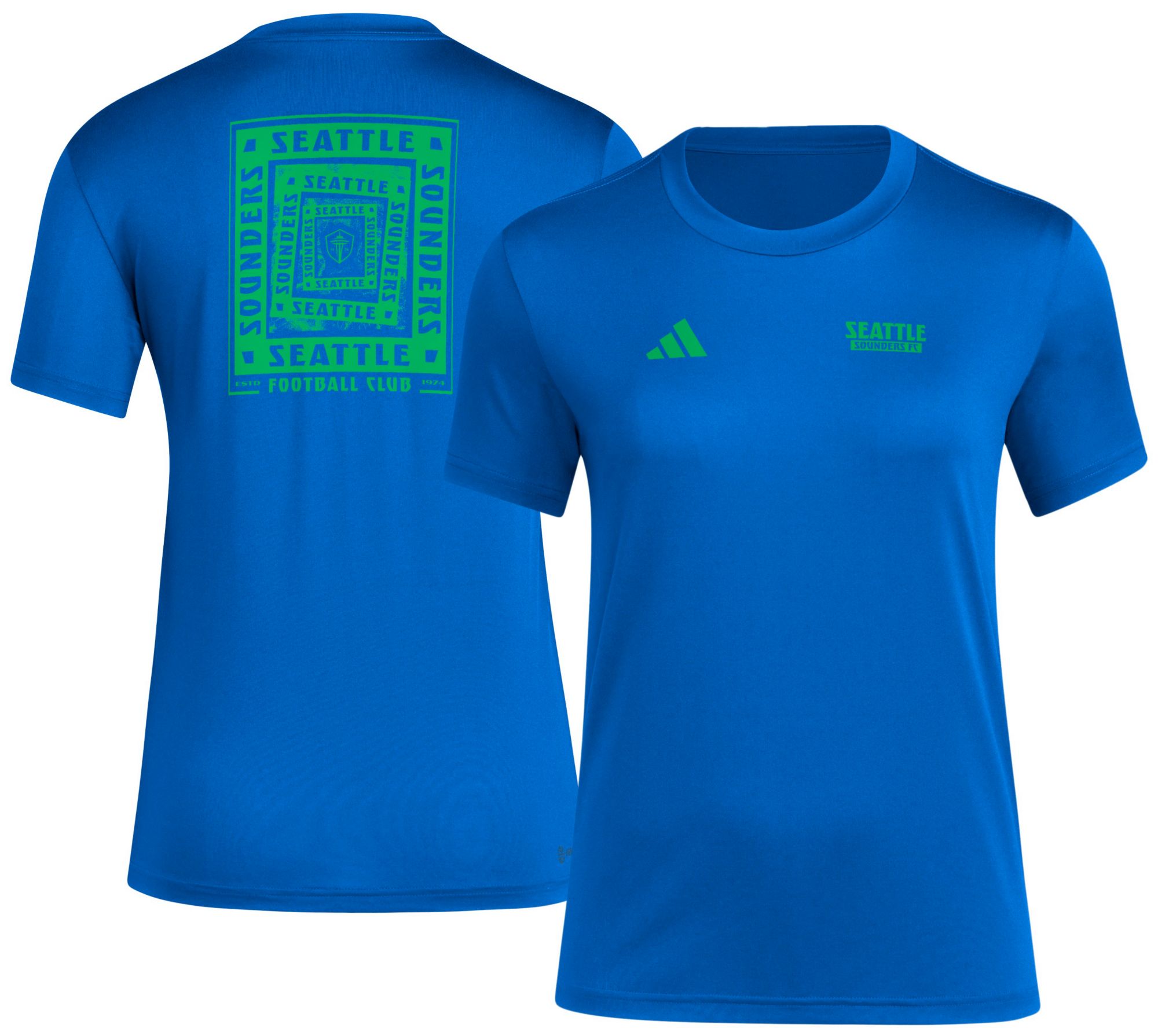 adidas Women's Seattle Sounders 2025 Blue Local Warp T-Shirt product image