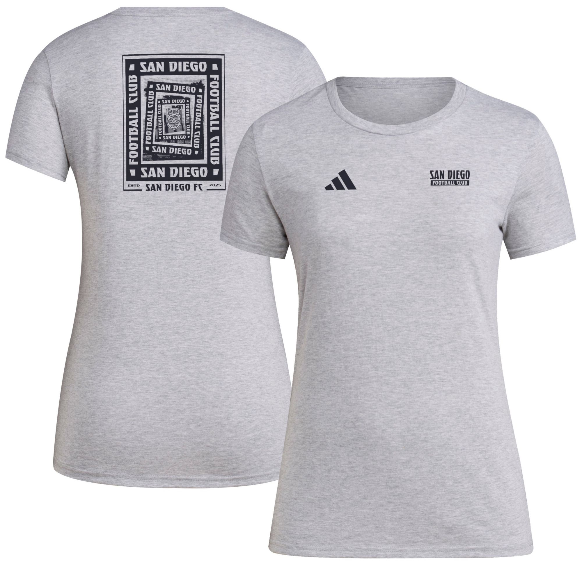 adidas Women's San Diego FC 2025 Grey Local Warp T-Shirt product image
