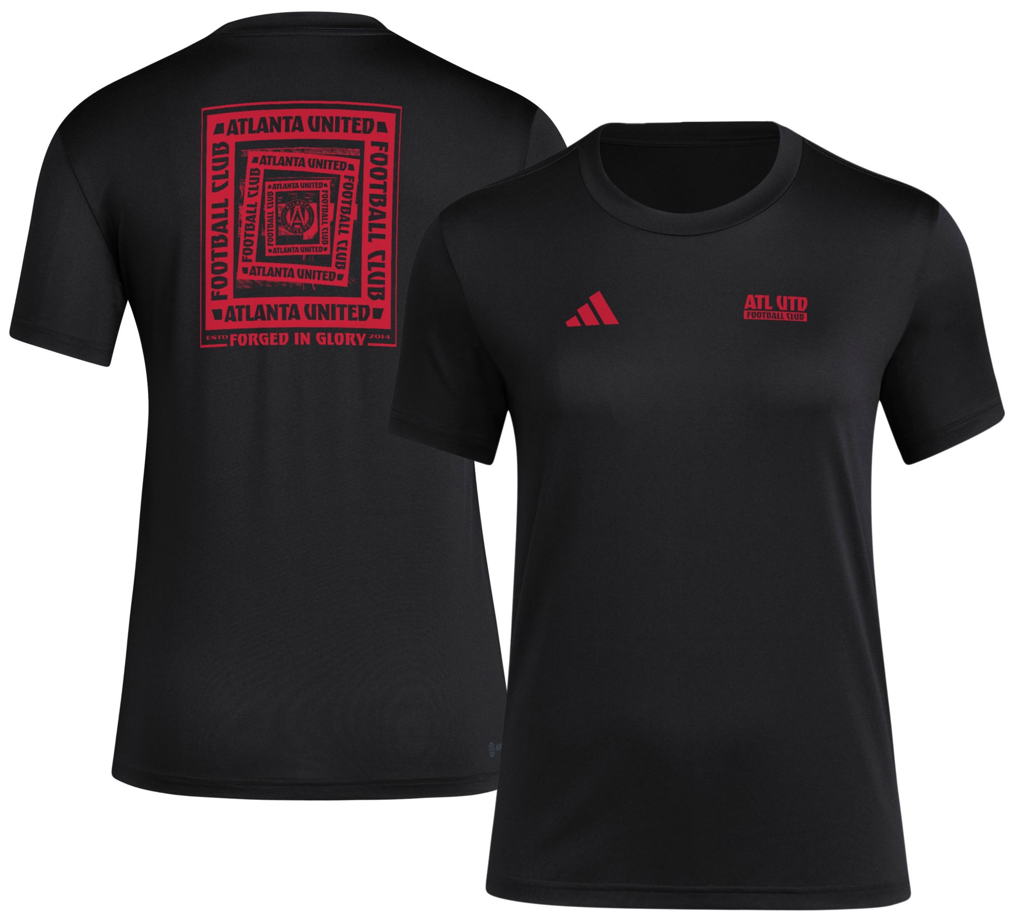 adidas Women's Atlanta United 2025 Black Local Warp T-Shirt product image