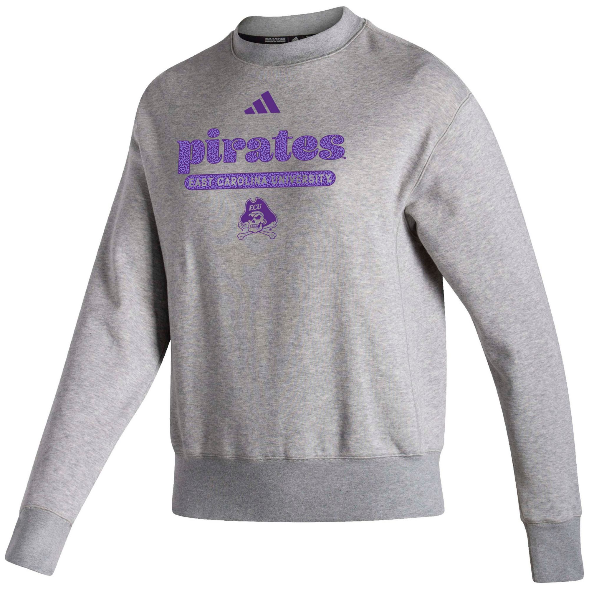 adidas Women's East Carolina Pirates Grey Vintage Pullover Crew Sweatshirt product image