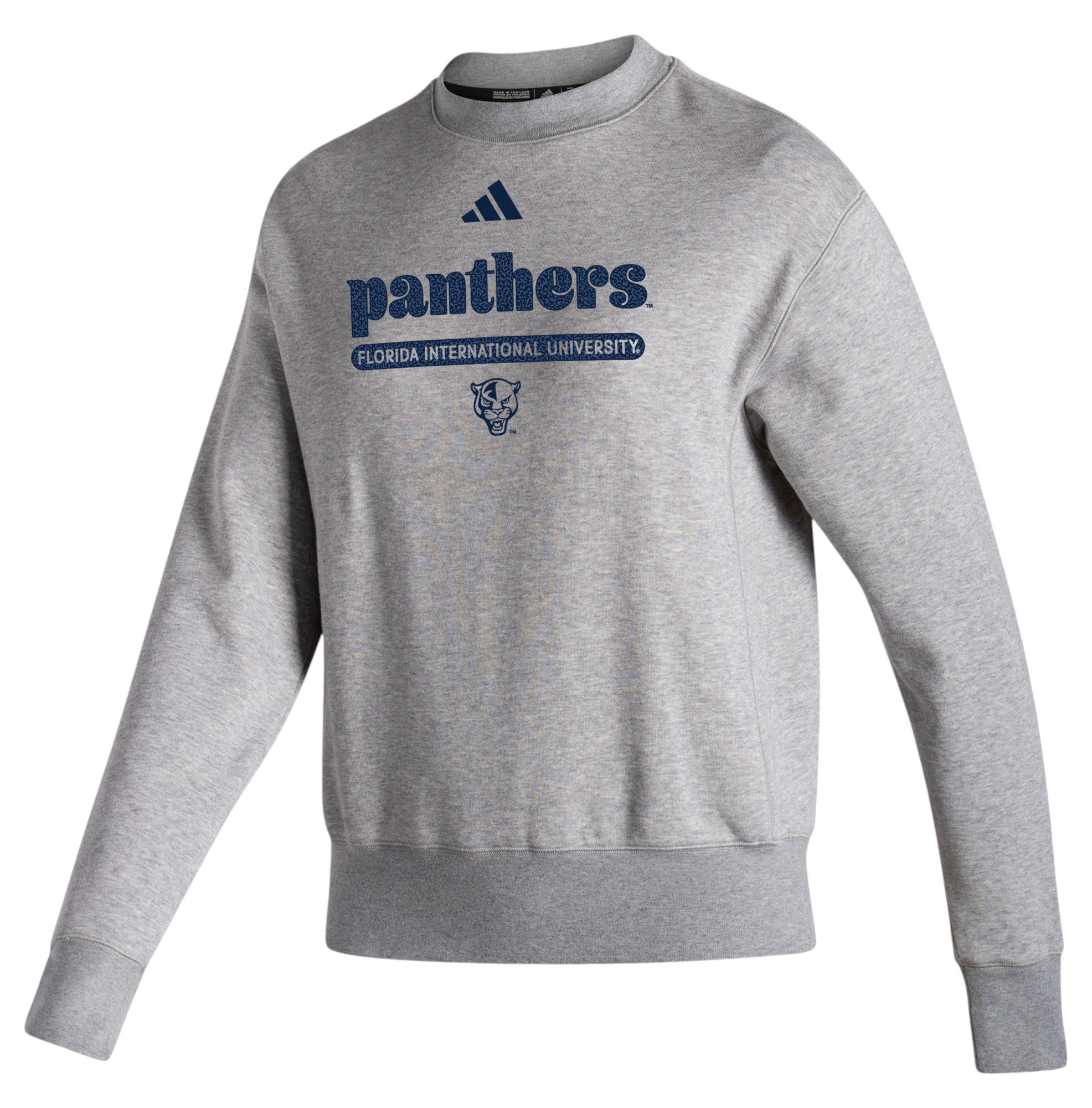 adidas Women's FIU Golden Panthers Grey Vintage Pullover Crew Sweatshirt product image