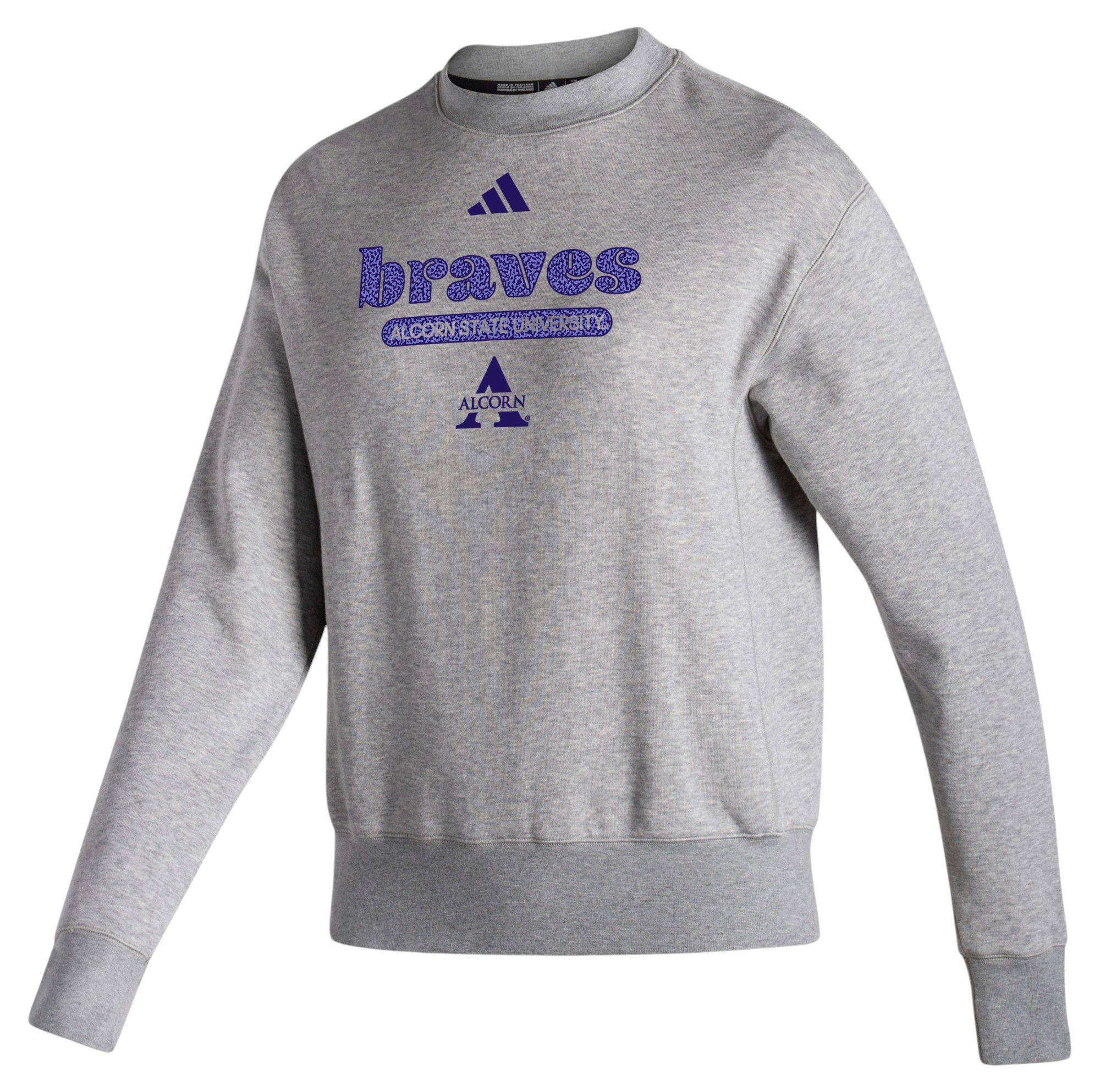 adidas Women's Alcorn State Braves Grey Vintage Pullover Crew Sweatshirt product image