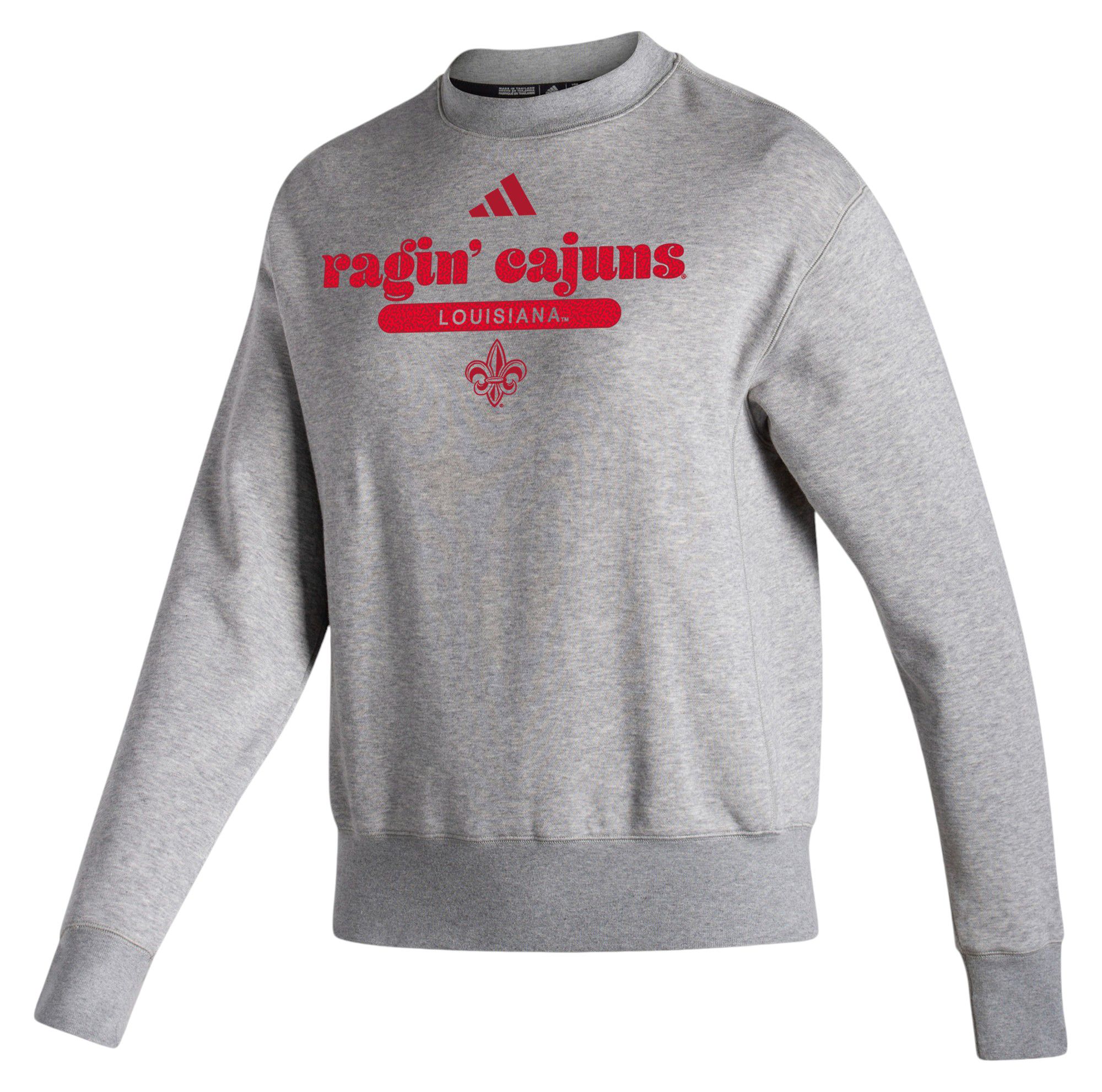 adidas Women's Louisiana-Lafayette Ragin' Cajuns Grey Vintage Pullover Crew Sweatshirt product image