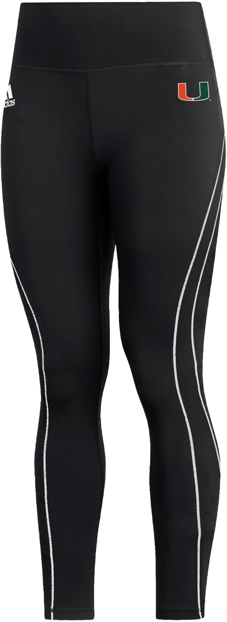 adidas Women's Miami Hurricanes Black Stadium Training 7/8 Leggings product image