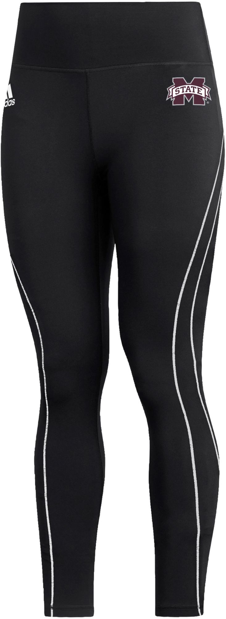 adidas Women's Mississippi State Bulldogs Black Stadium Training 7/8 Leggings product image