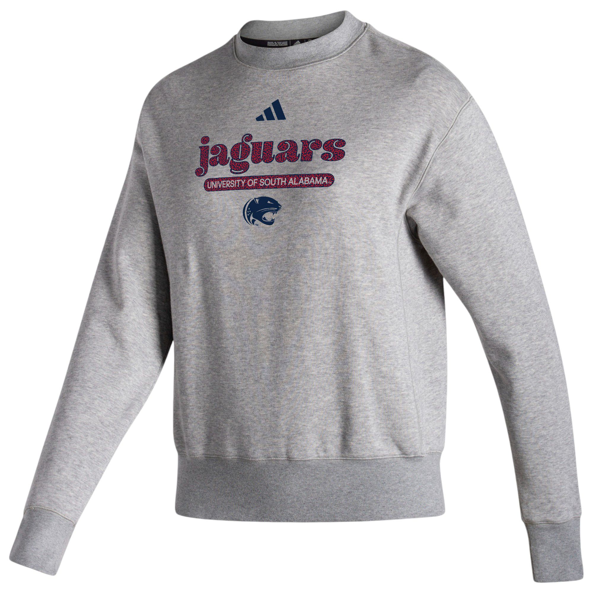 adidas Women's South Alabama Jaguars Grey Vintage Pullover Crew Sweatshirt product image