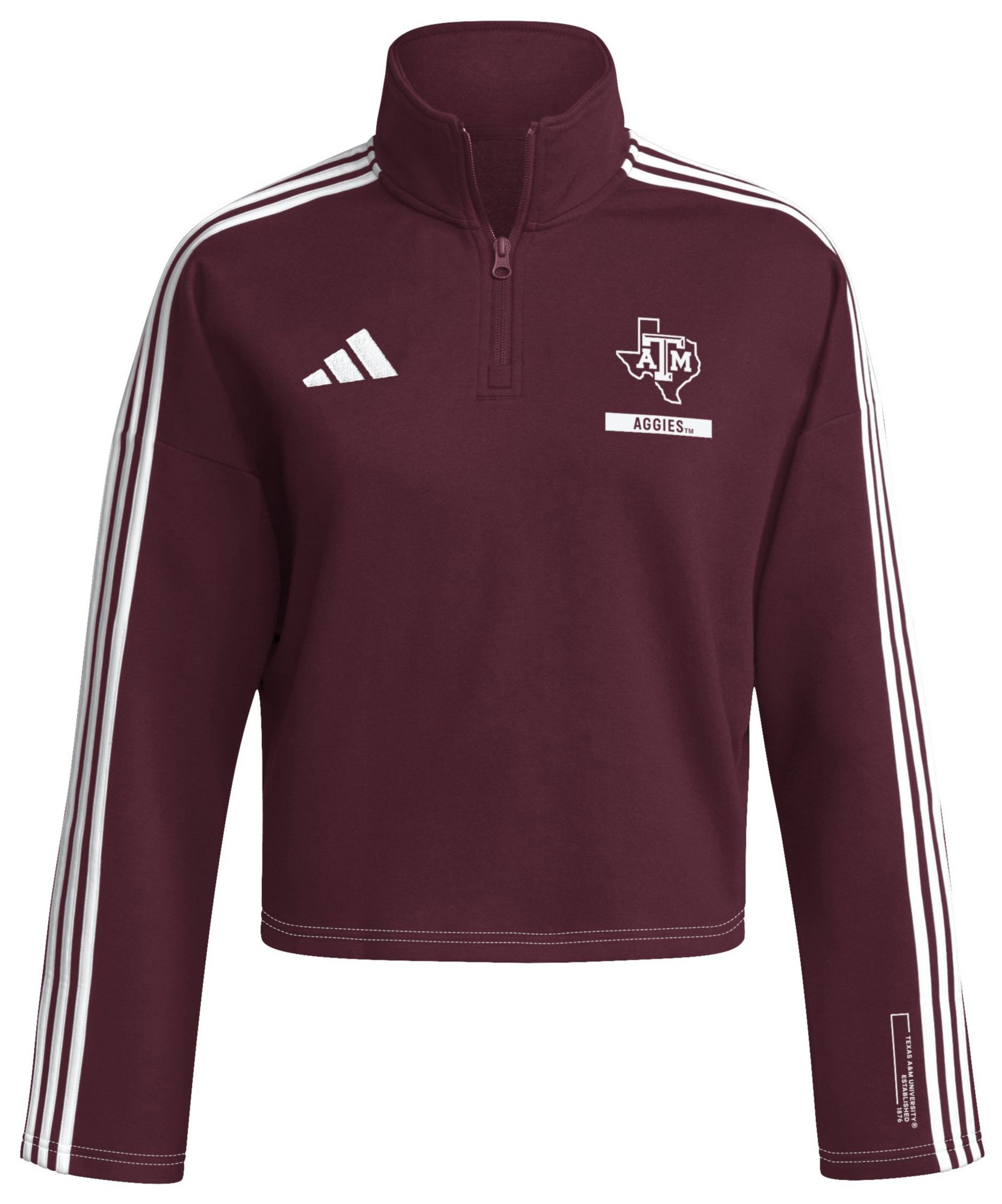 adidas Women's Texas A&M Aggies Maroon Just A Tidbit Quarter-Zip Shirt product image