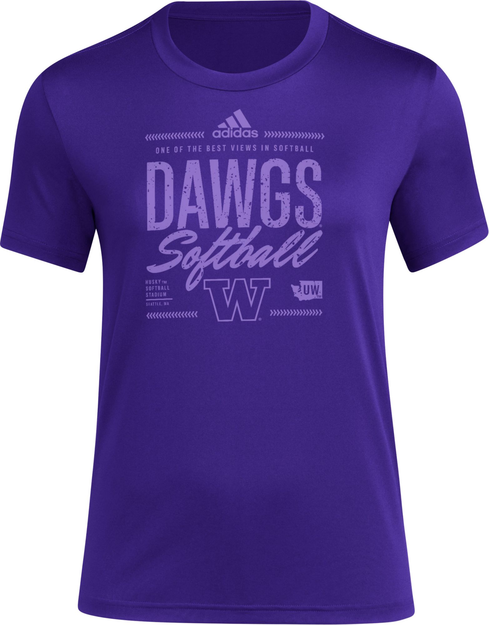 adidas Women's Washington Huskies Dark Purple Dawgs Softball T-Shirt product image