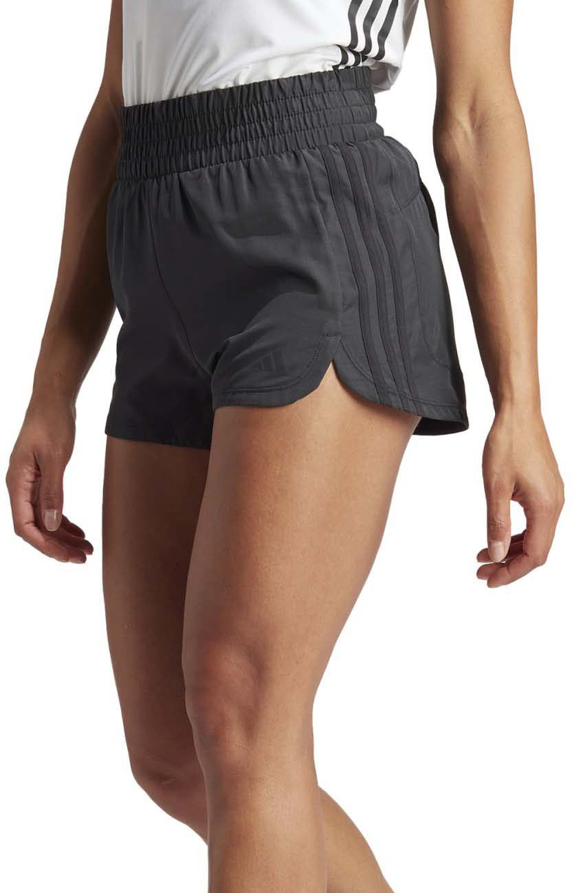 adidas Women's Pacer Training 3-Stripes Woven High-Rise Heathered Shorts