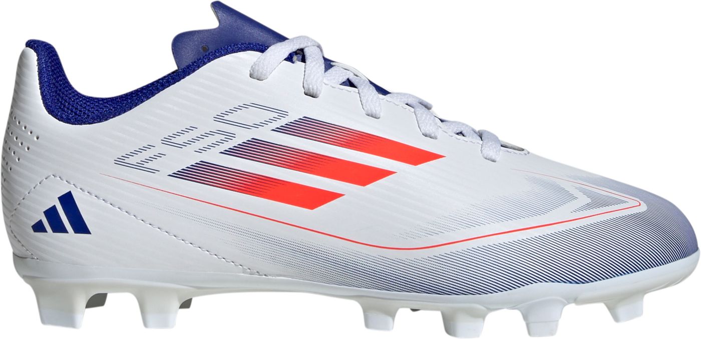 Adidas Kids F50 Club FxG Soccer Cleats Size 2 White Red