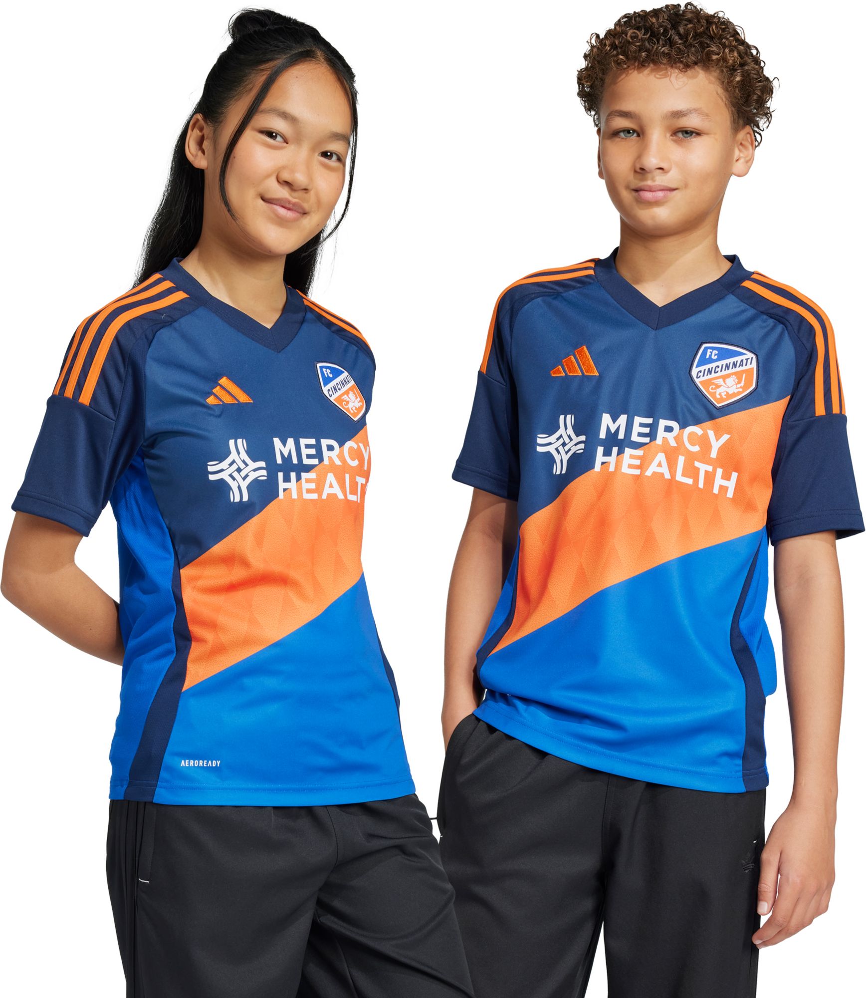 adidas Youth FC Cincinnati 2025 Primary Replica "Orange & Blue Legacy Kit" Jersey product image
