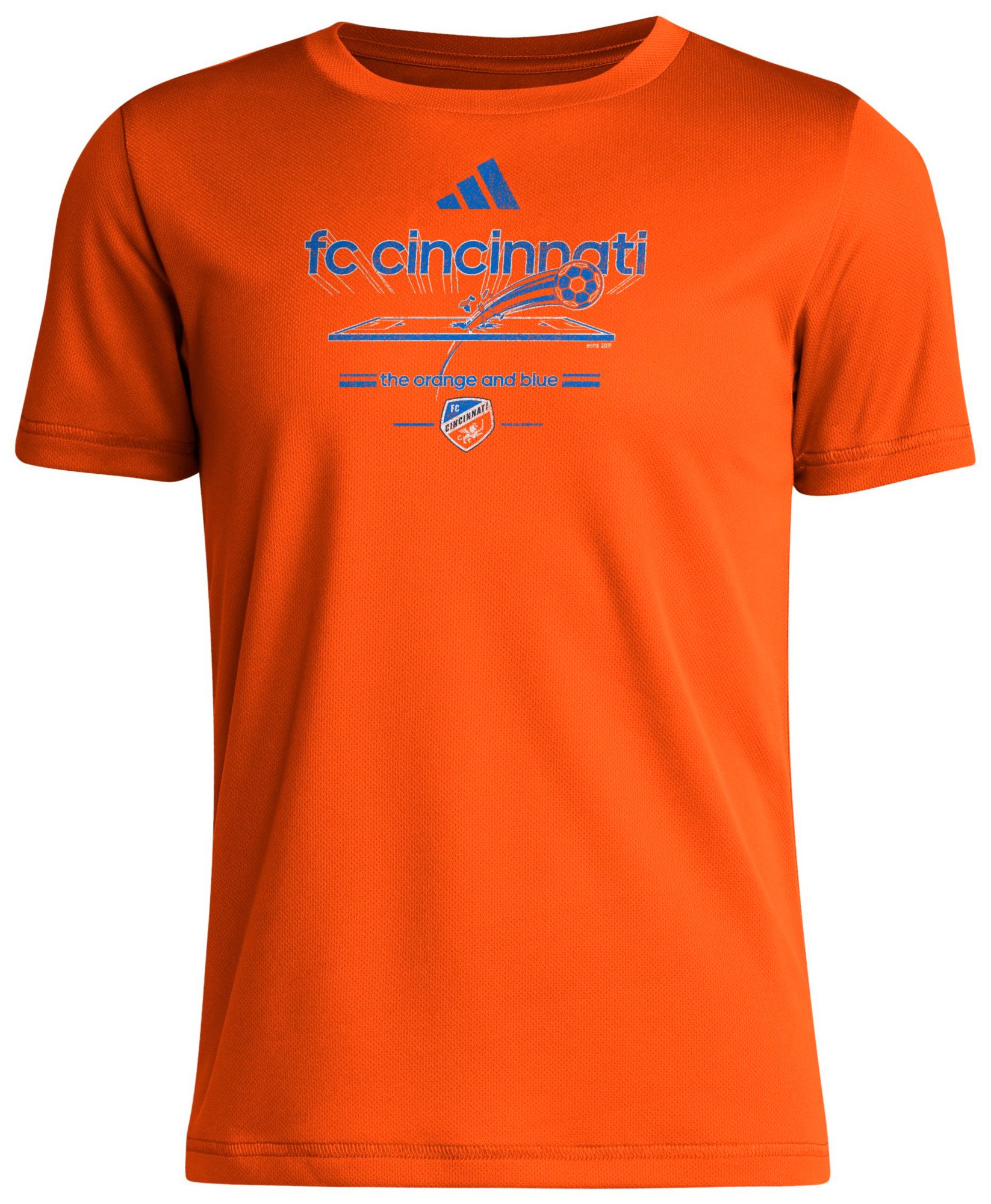 adidas Youth FC Cincinnati 2025 Orange Vintage World T-Shirt product image