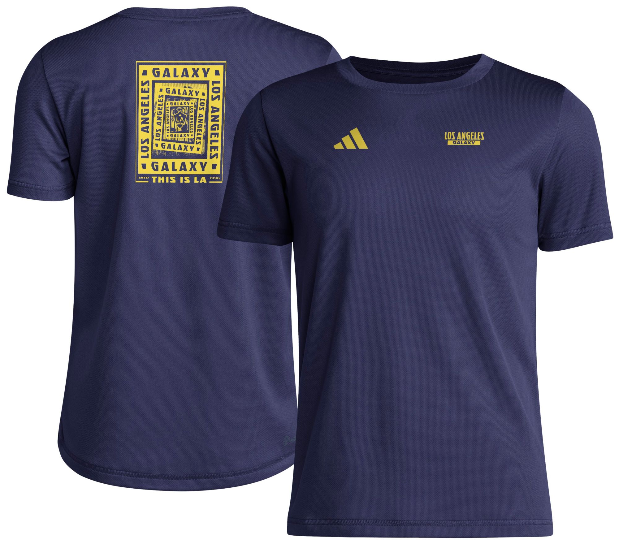 adidas Youth Los Angeles Galaxy 2025 Blue Local Warp T-Shirt product image