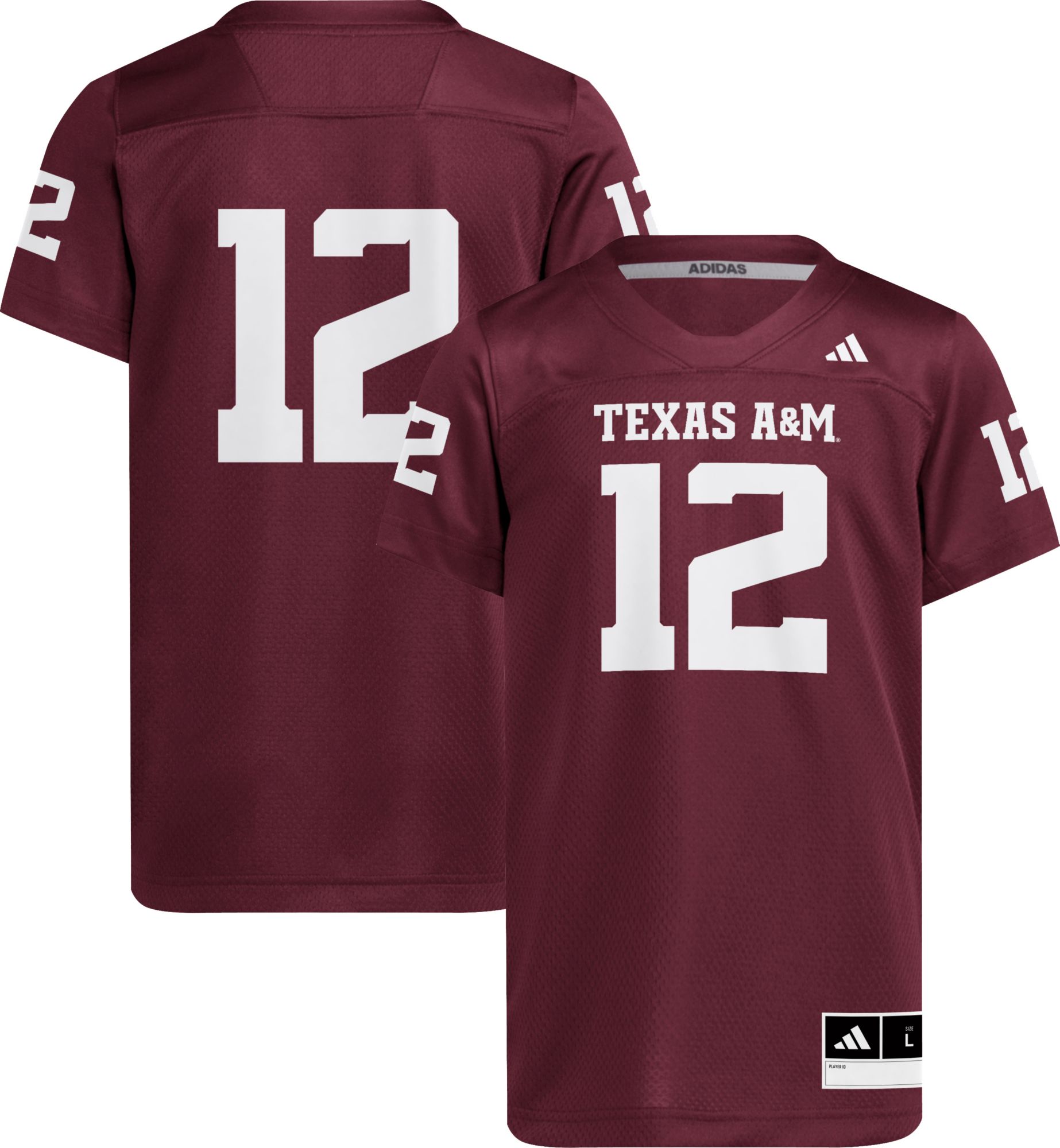 adidas Youth Texas A&M Aggies Maroon Replica Football Jersey product image