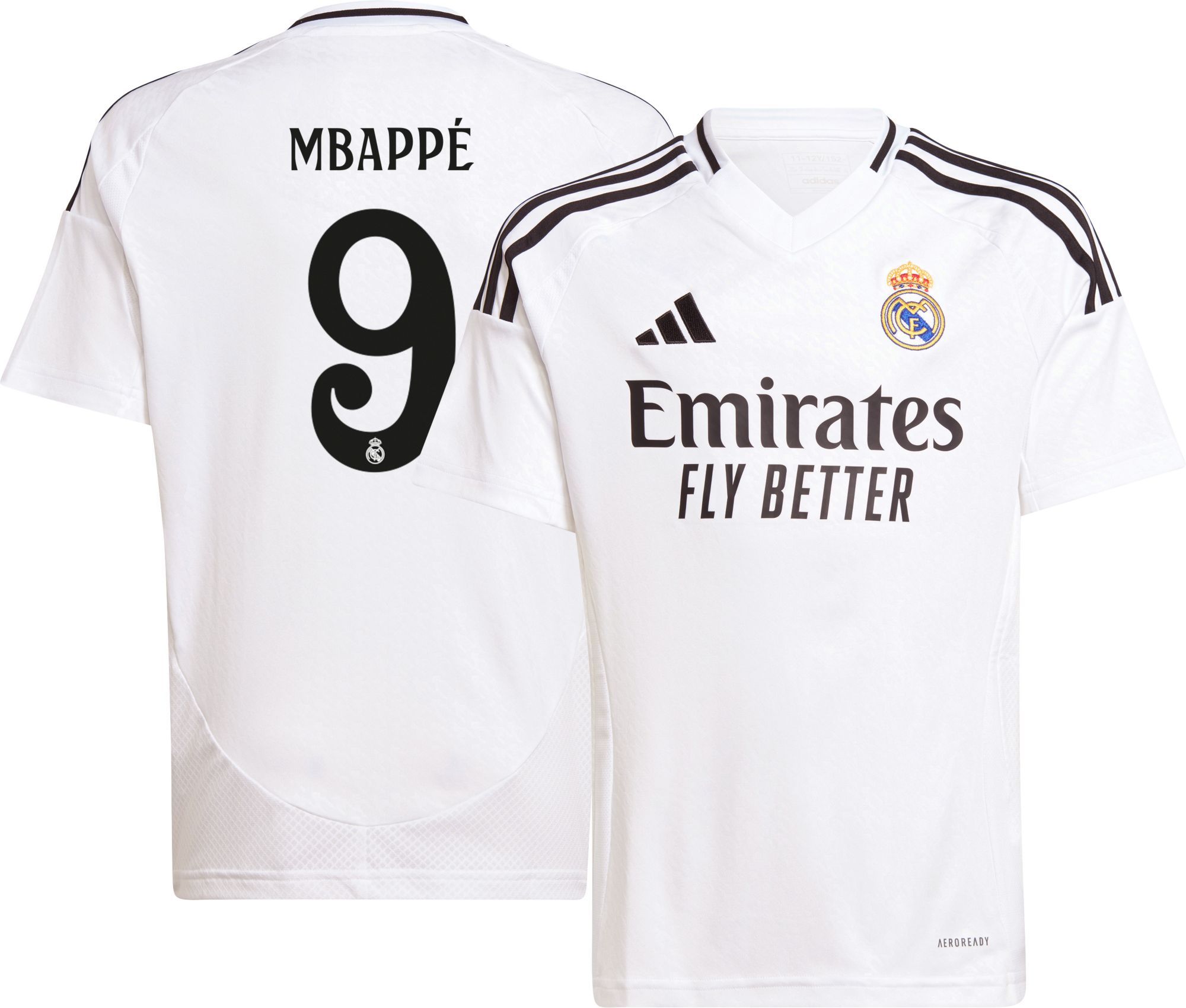 adidas Youth Real Madrid Kylian Mbappé 2024 Home Replica Jersey product image