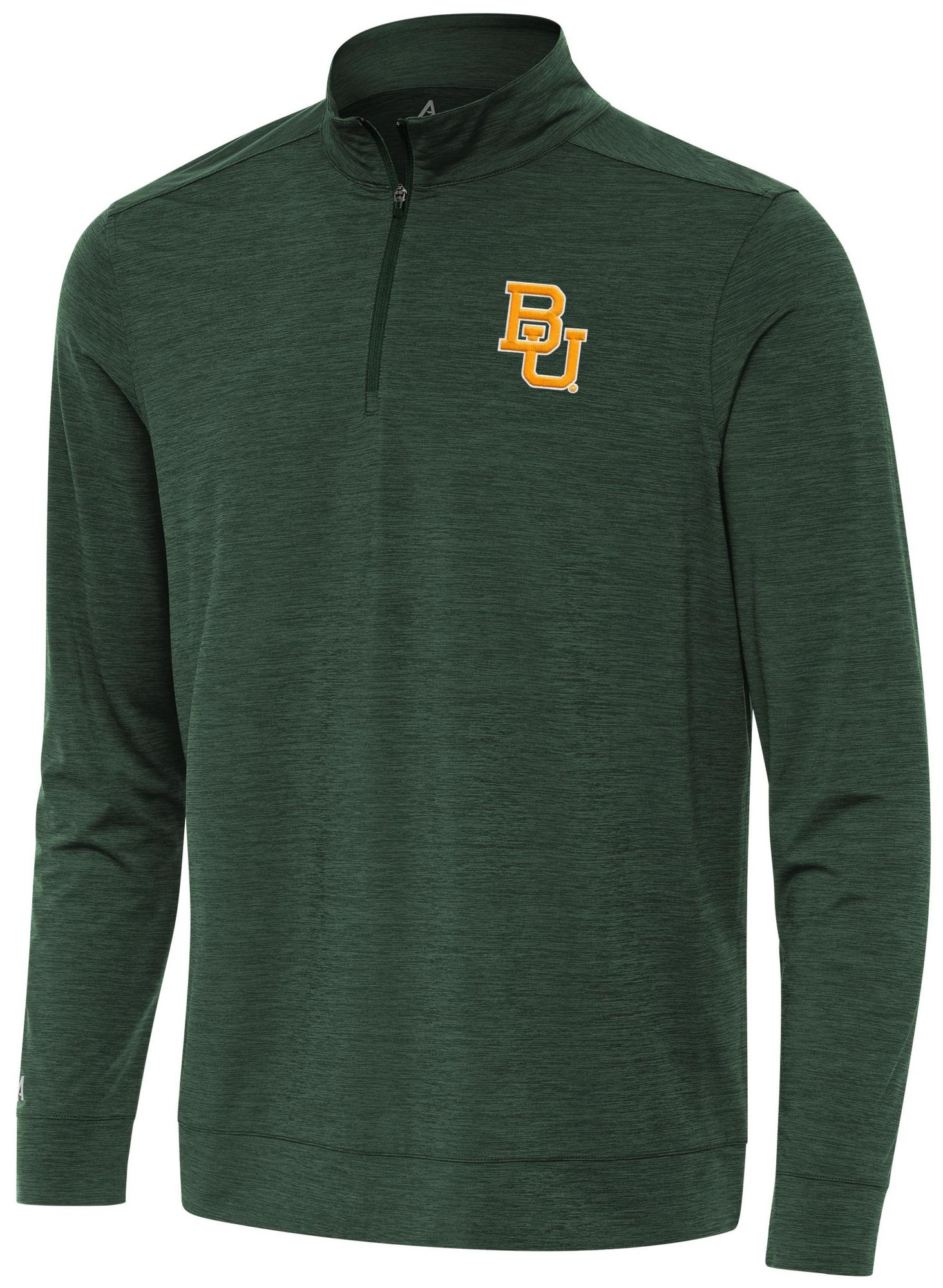 Antigua Men's Baylor Bears Dark Pine Heather Bright 1/4 Zip Pullover product image