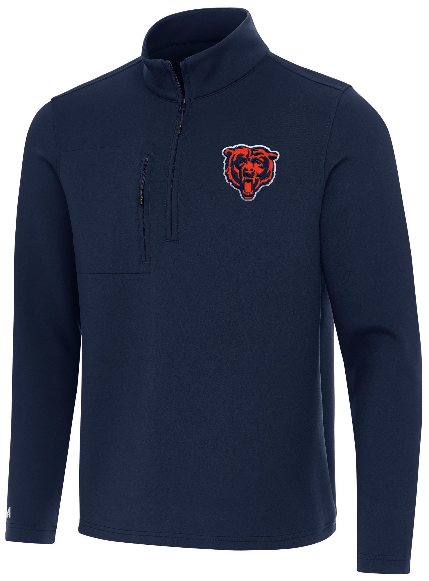 Antigua Men's Chicago Bears Insider Navy Quarter-Zip Pullover Shirt product image