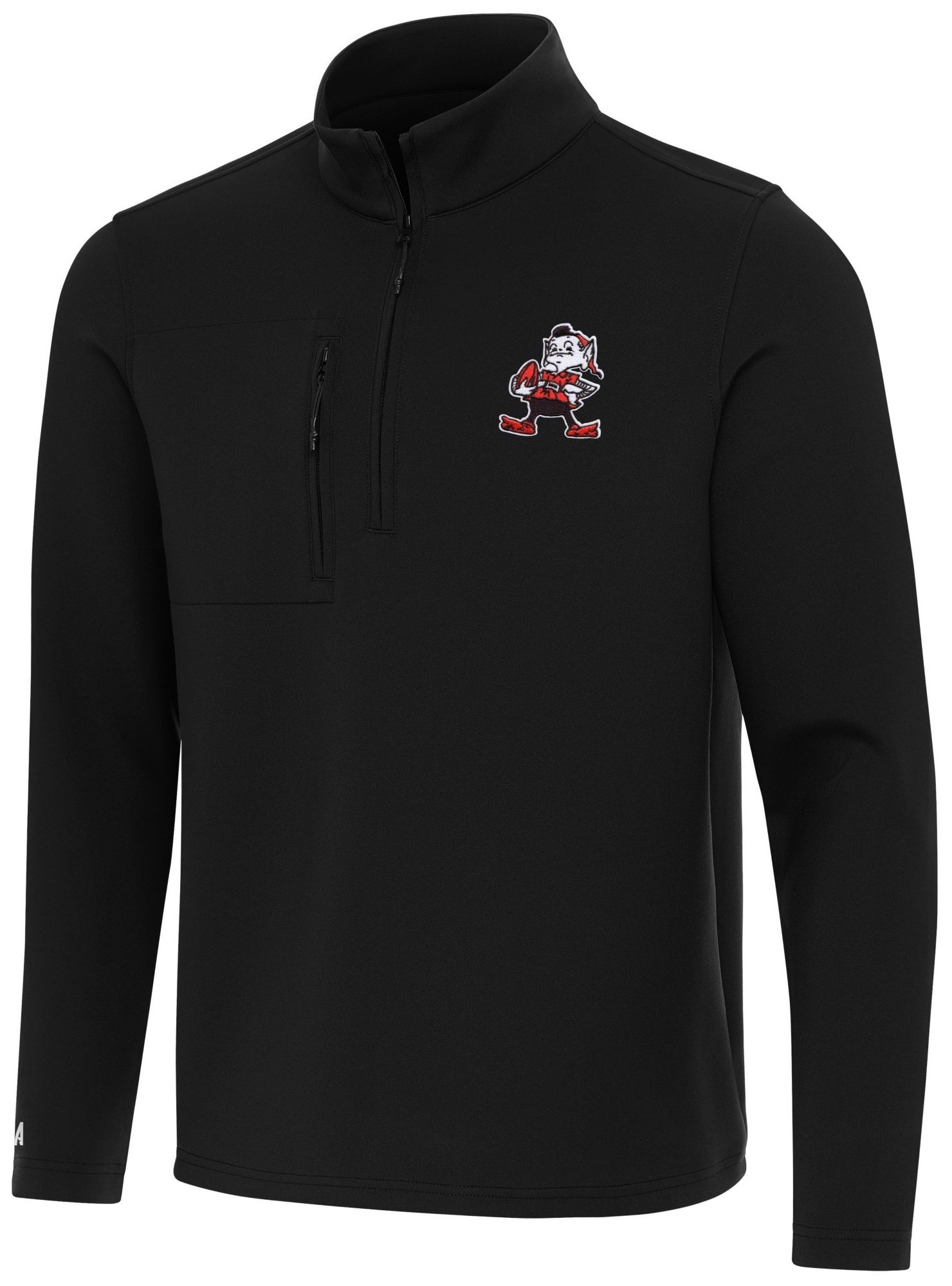 Antigua Men's Cleveland Browns Insider Black Quarter-Zip Pullover Shirt product image
