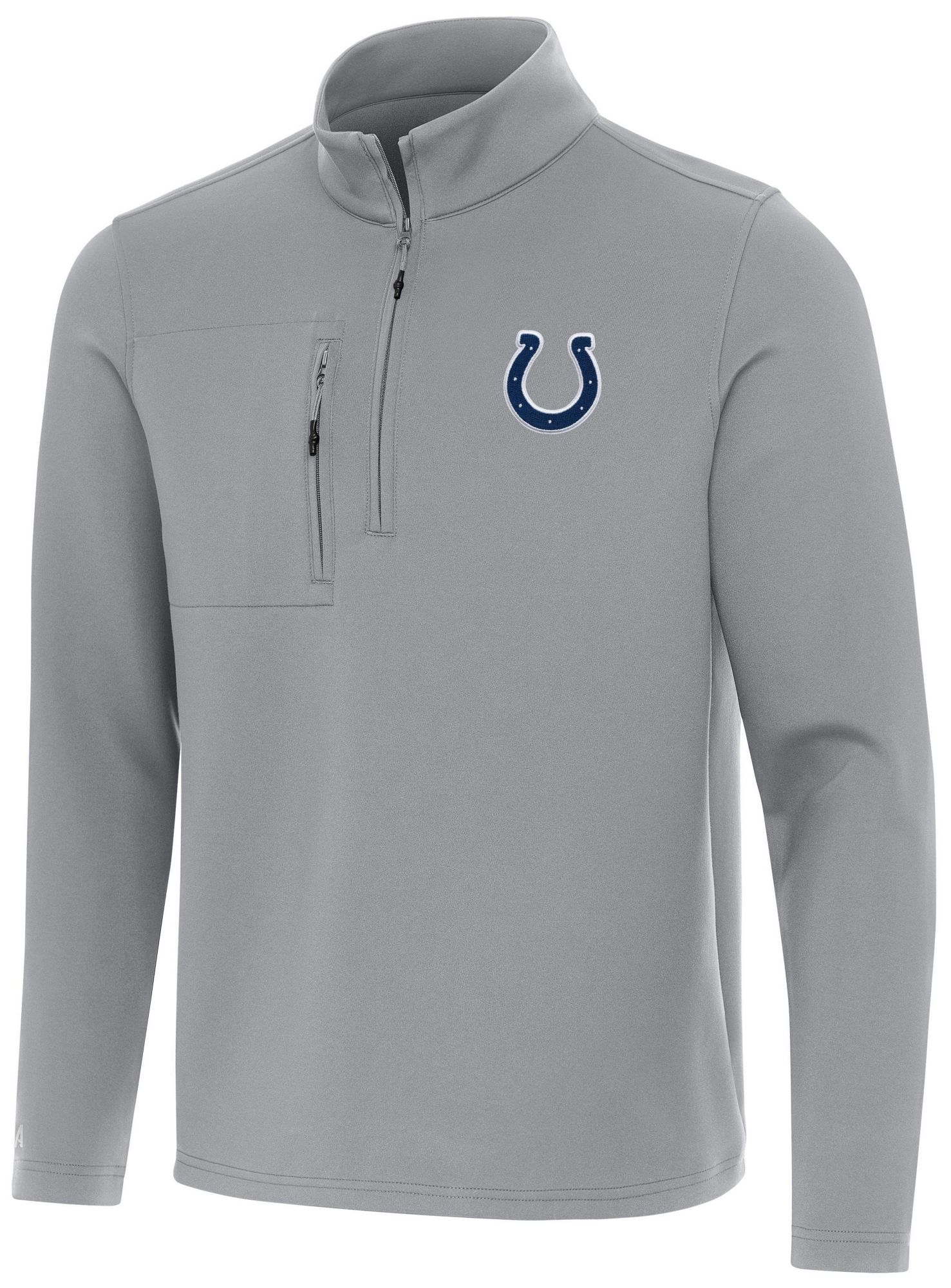 Antigua Men's Indianapolis Colts Insider Grey Quarter-Zip Pullover Shirt product image