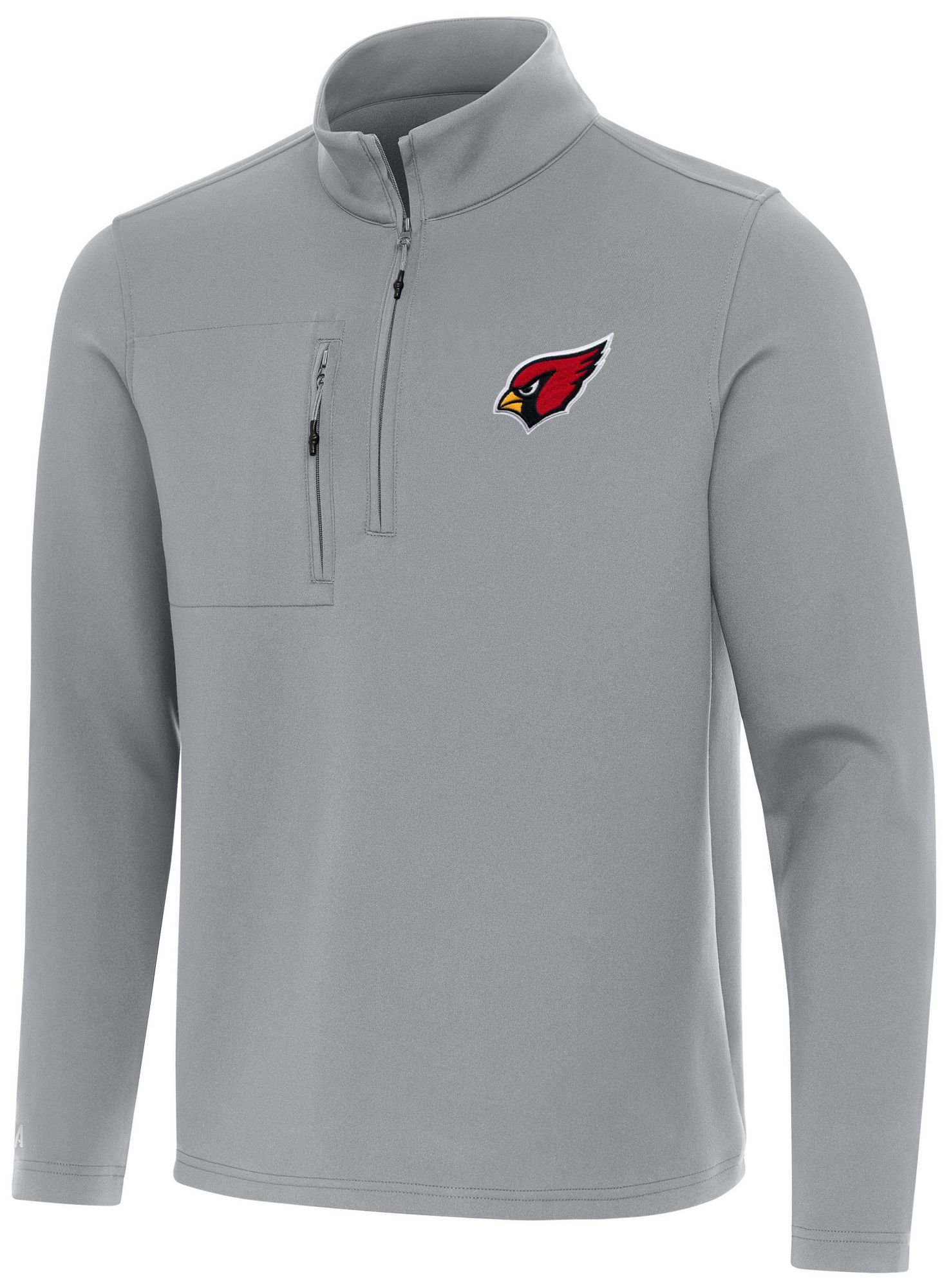 Antigua Men's Arizona Cardinals Insider Grey Quarter-Zip Pullover Shirt product image
