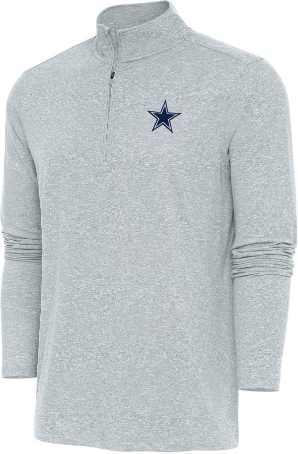 Antigua Men's Dallas Cowboys Hunk Heathered Quarter-Zip Pullover